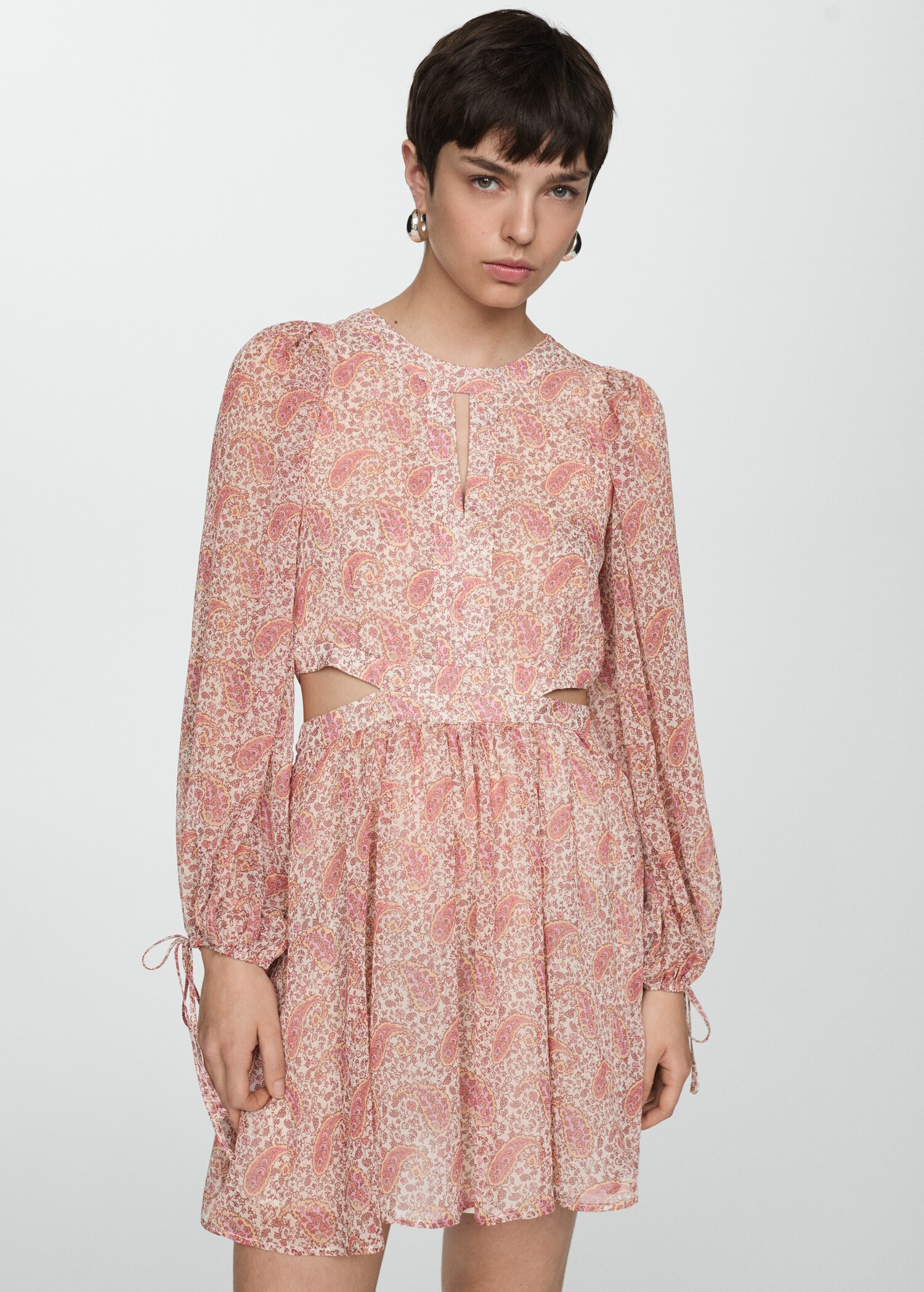 Paisley dress with openings