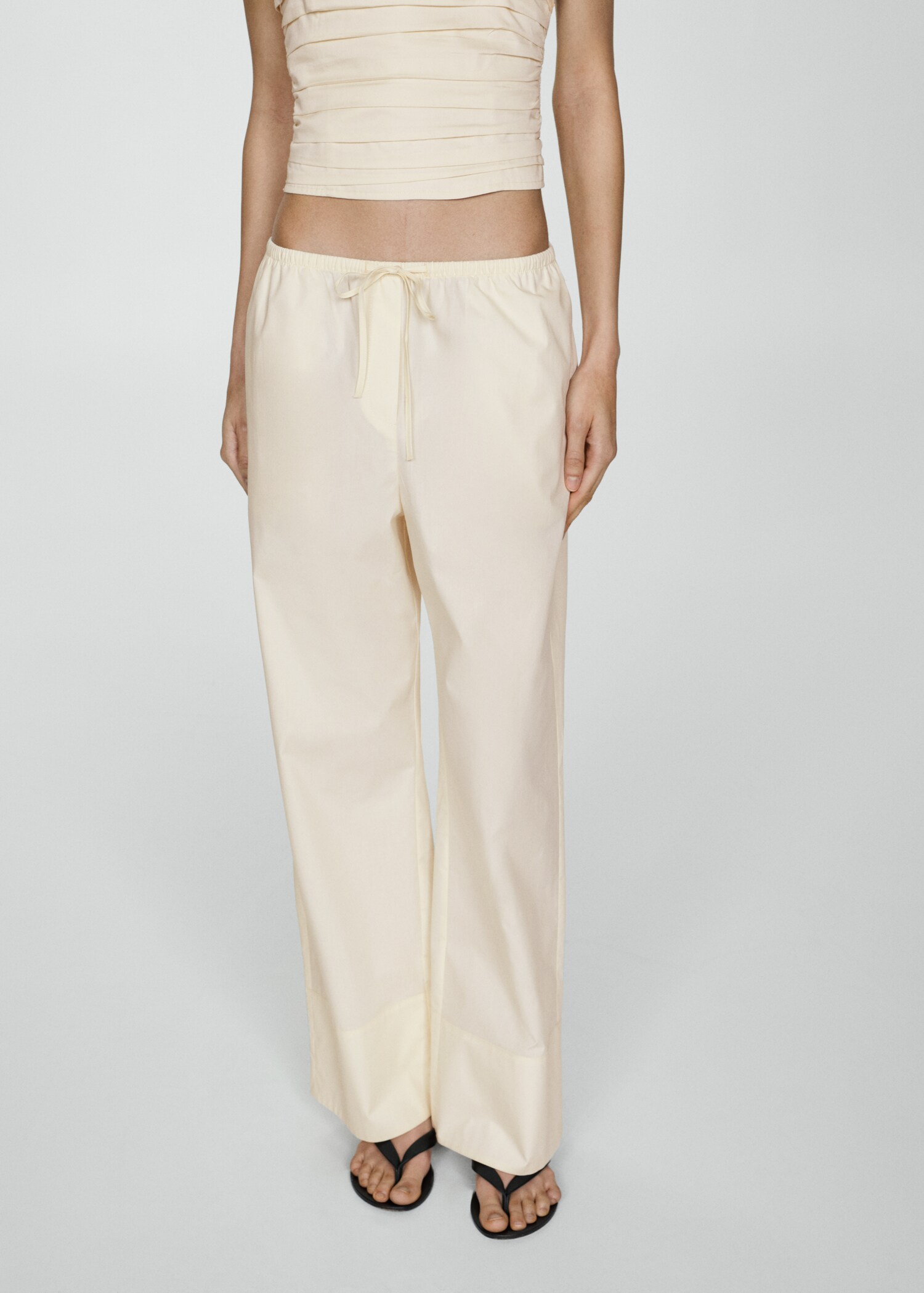 Cotton wide leg pants