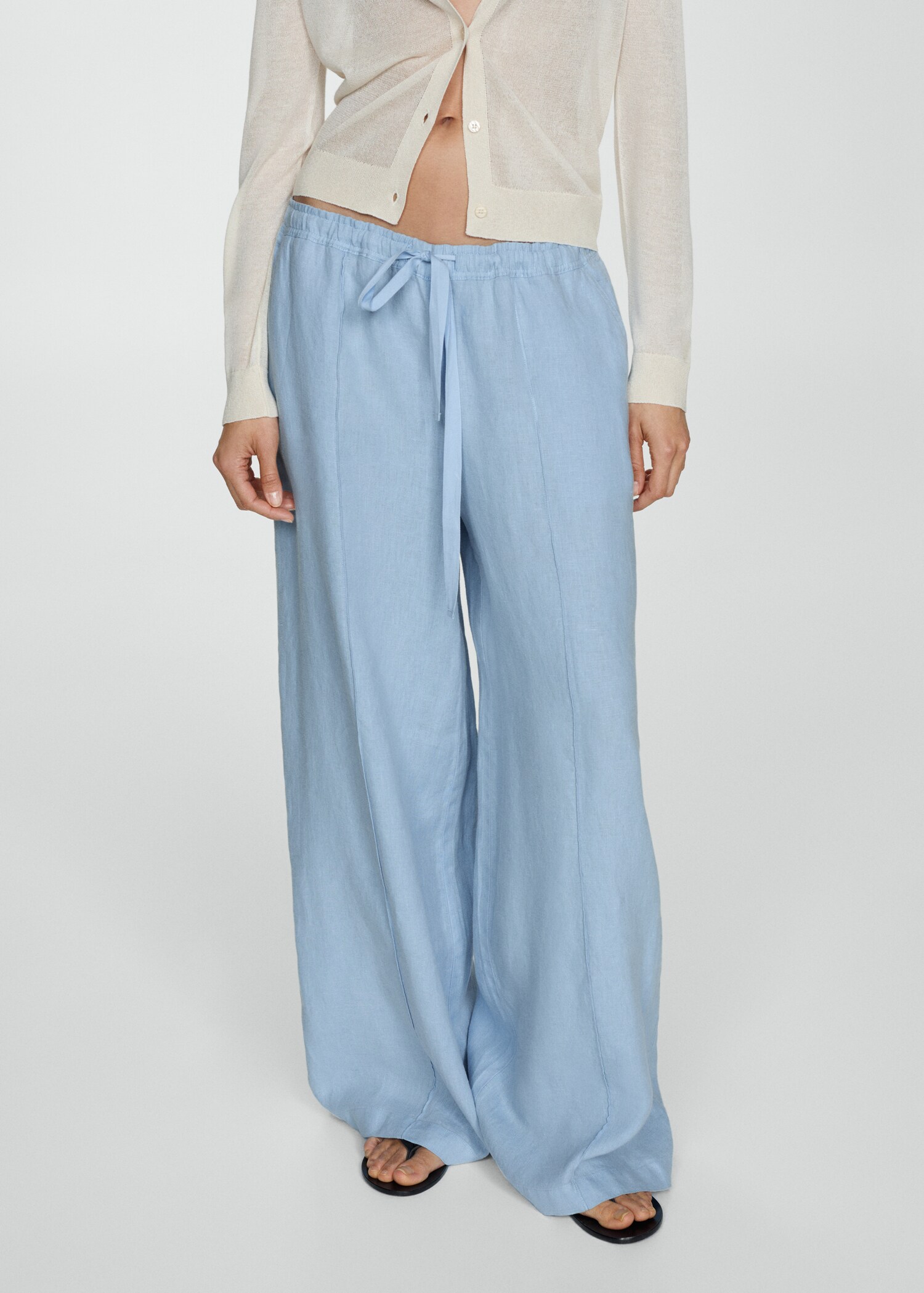 Wide leg linen pants