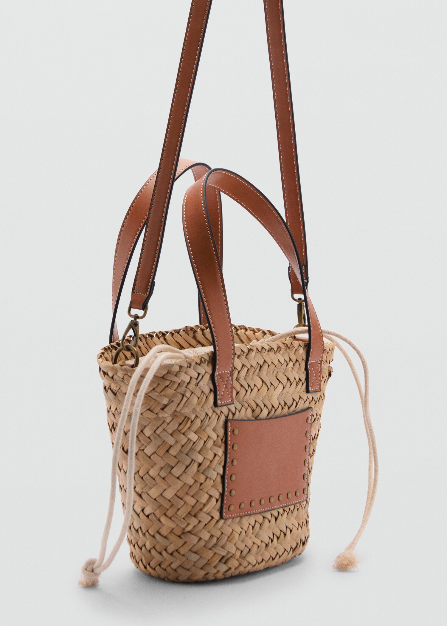 Basket bag with studs detail