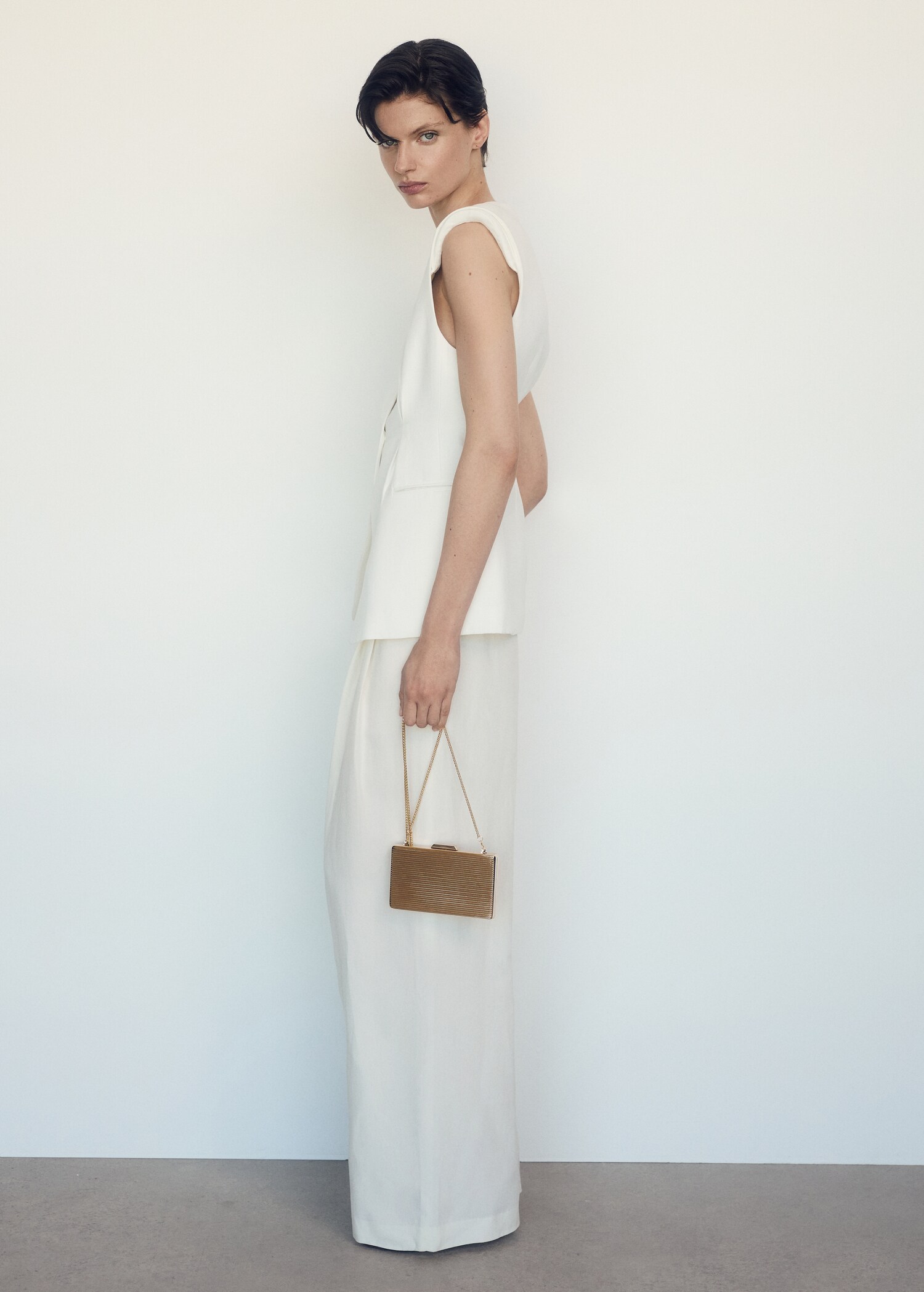 Metallic clutch bag