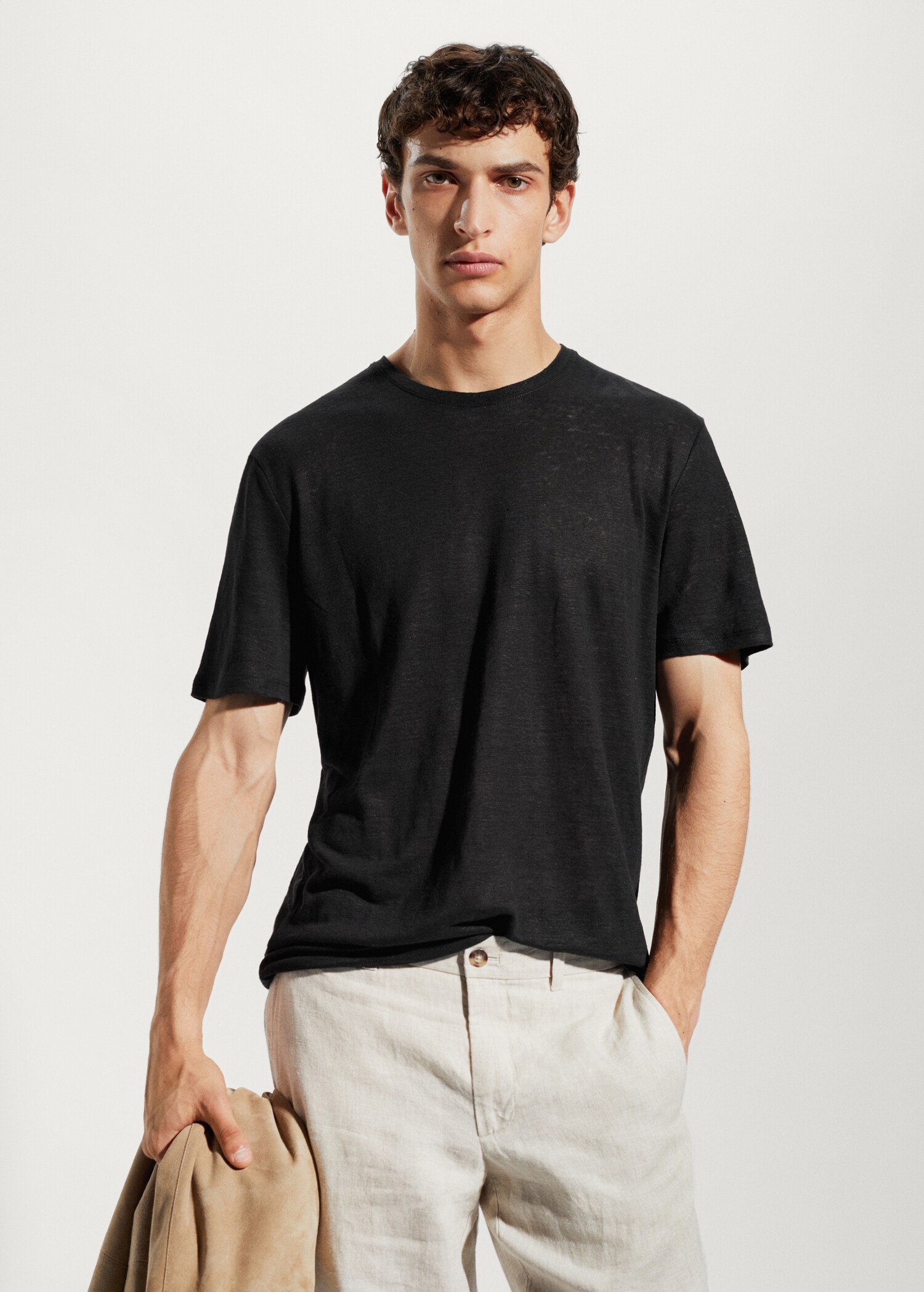 Regular-fit linen t-shirt