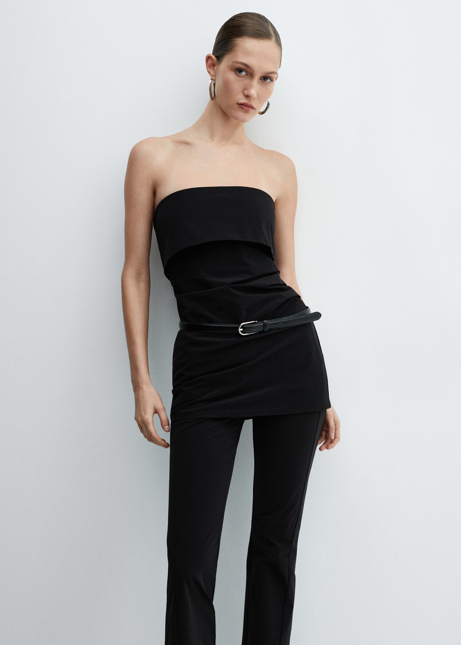 High-waist straight pants