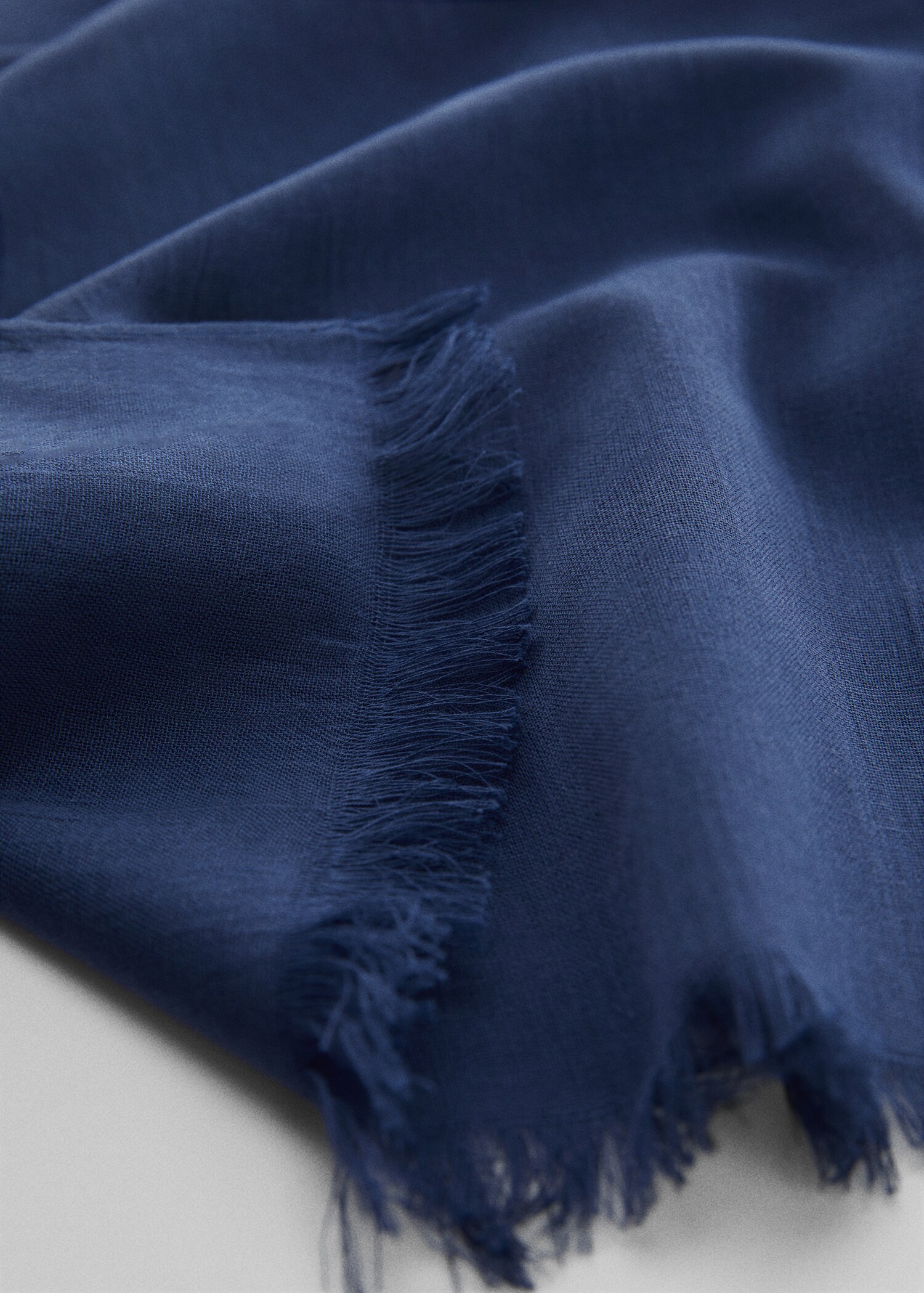 Cotton linen-blend scarf