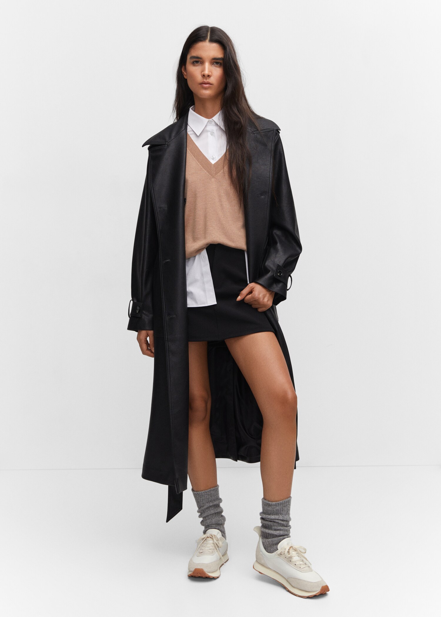 Contrast panel sneakers