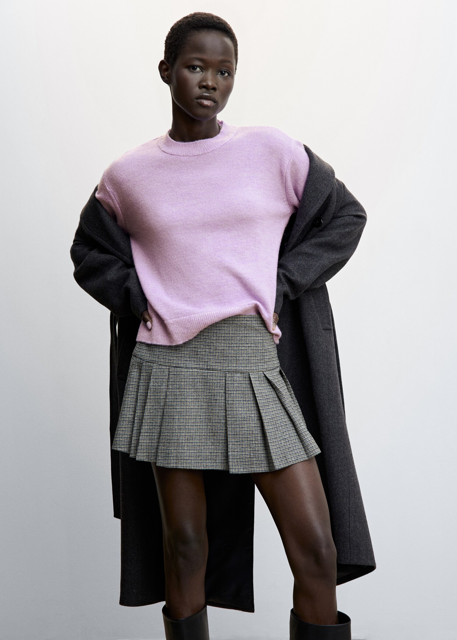 Wool-blend knit sweater
