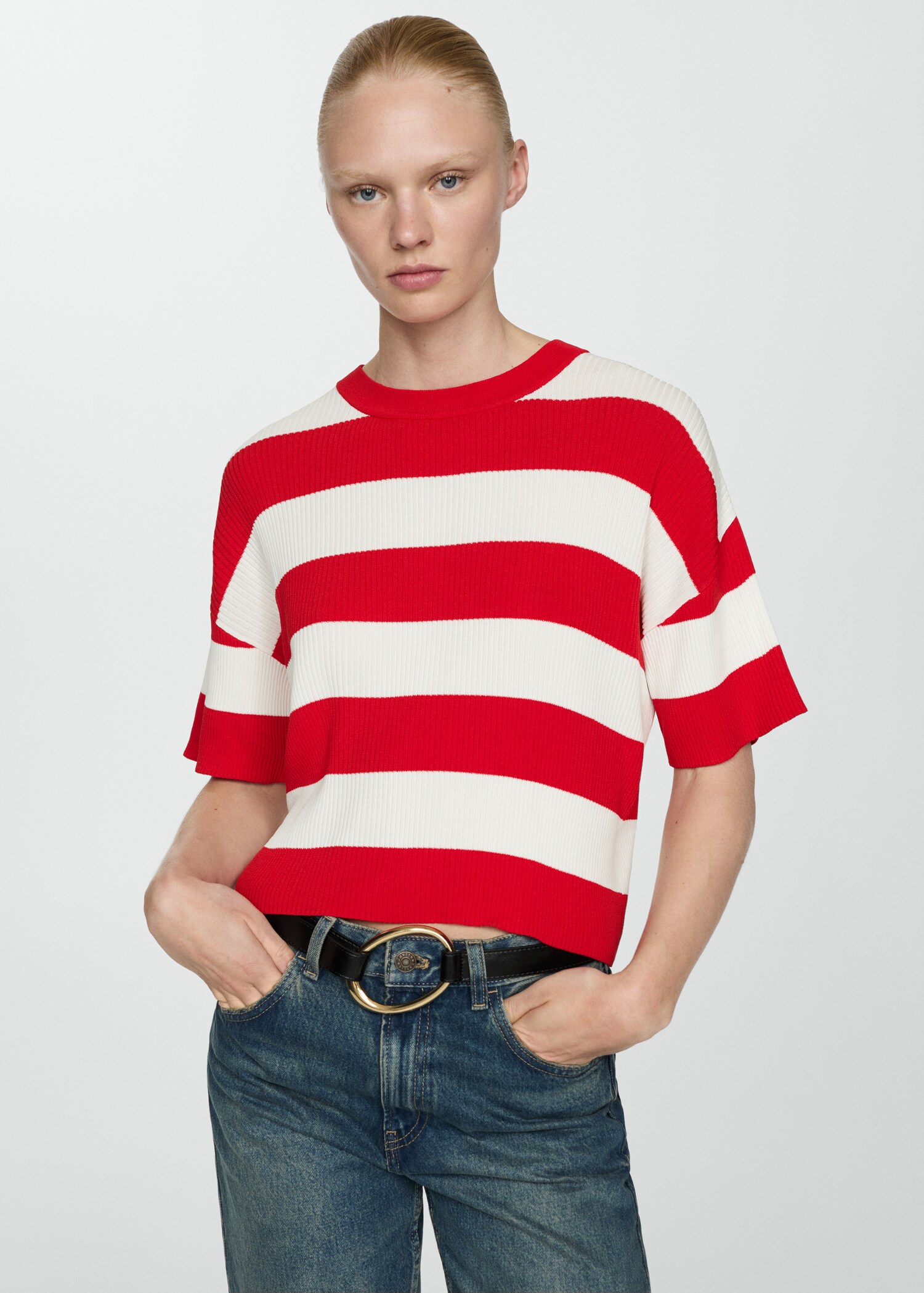 Ribbed  knit t-shirt