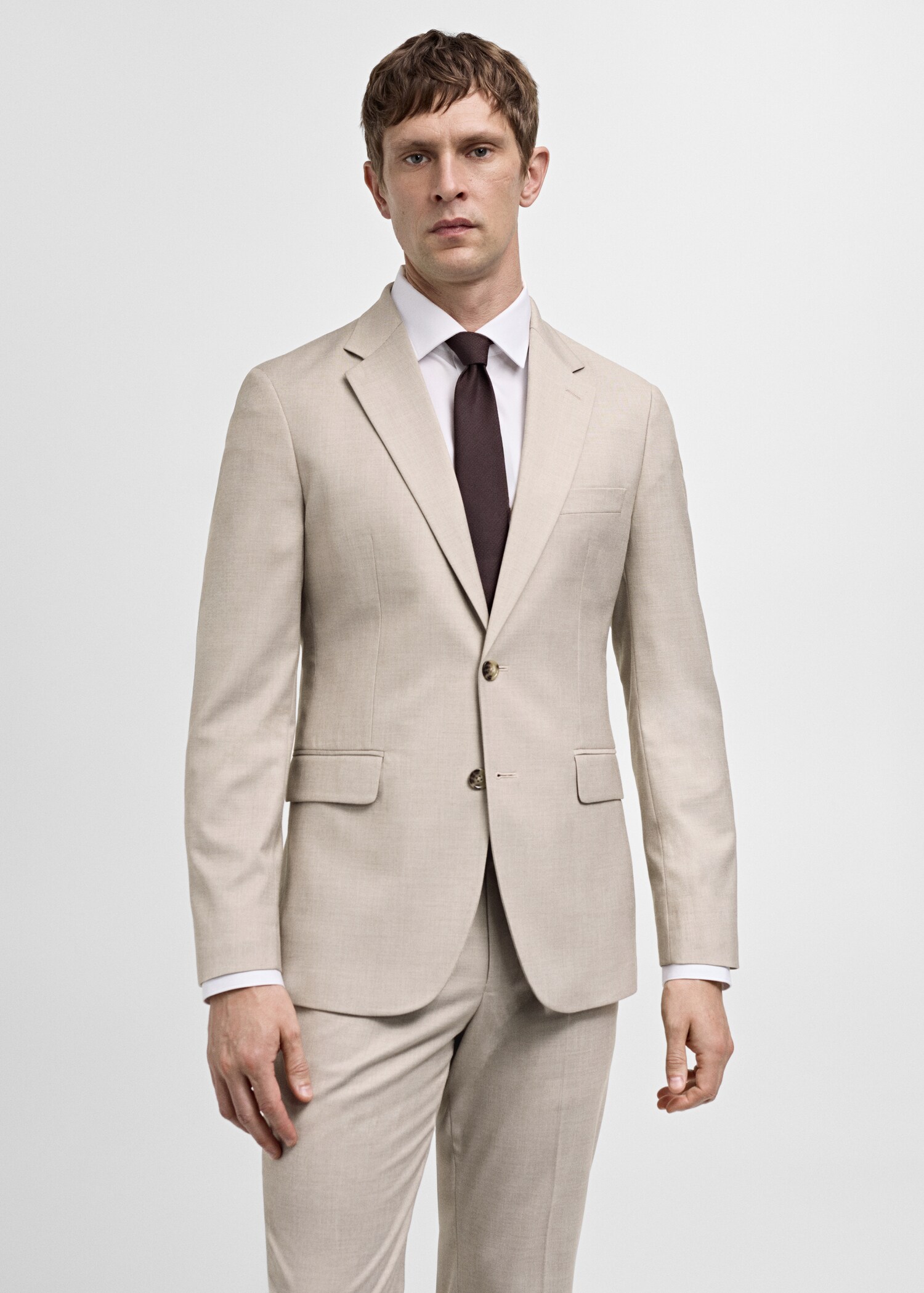 Stretch-fabric slim-fit suit blazer