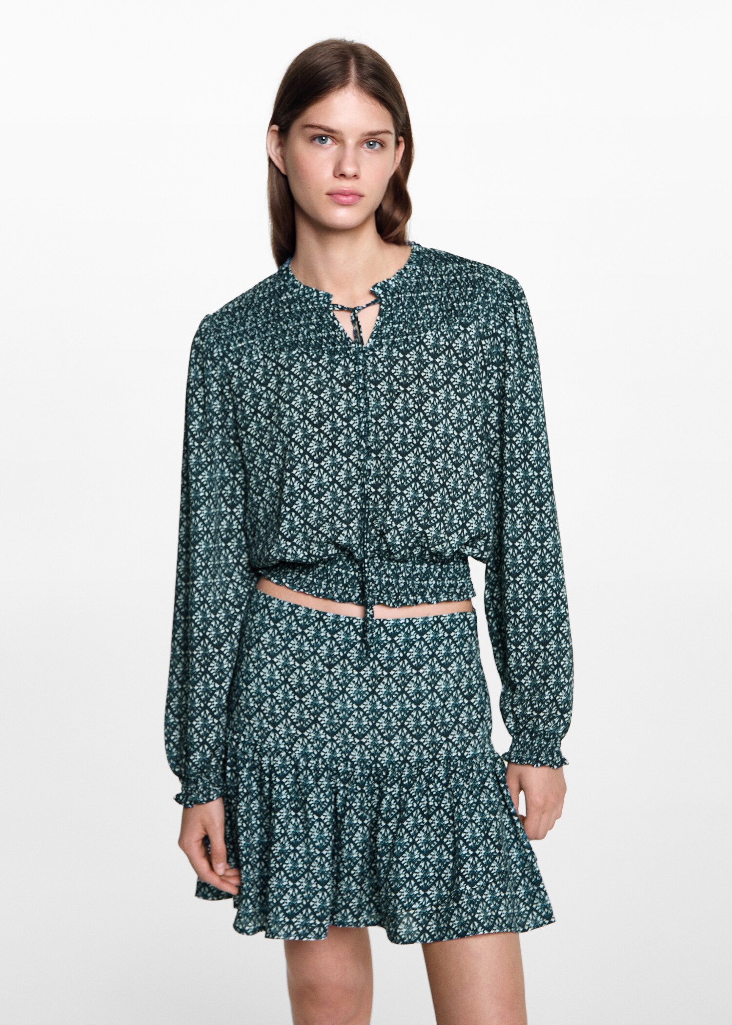 Ruffle printed skirt