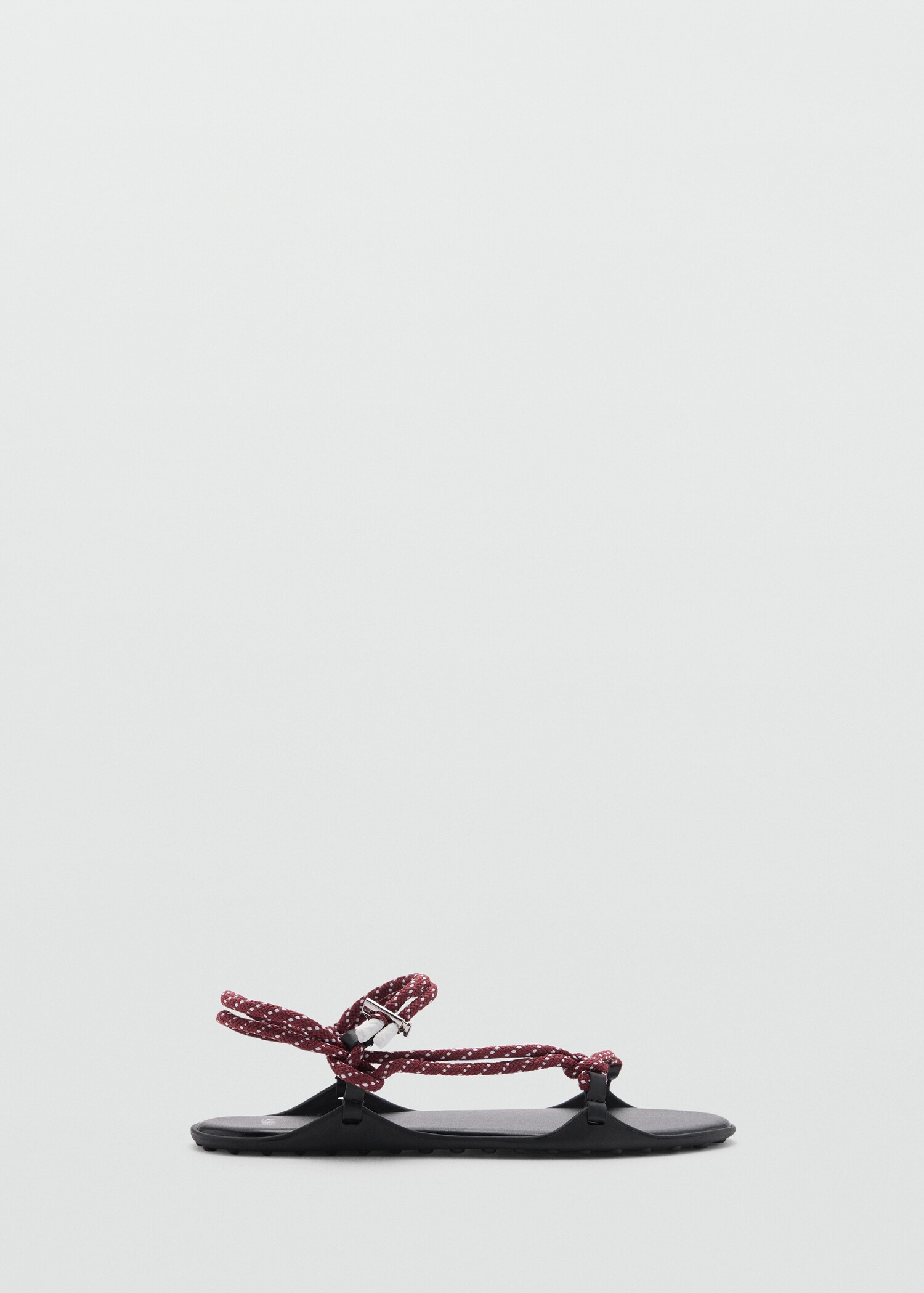 Combined lace-up sandals