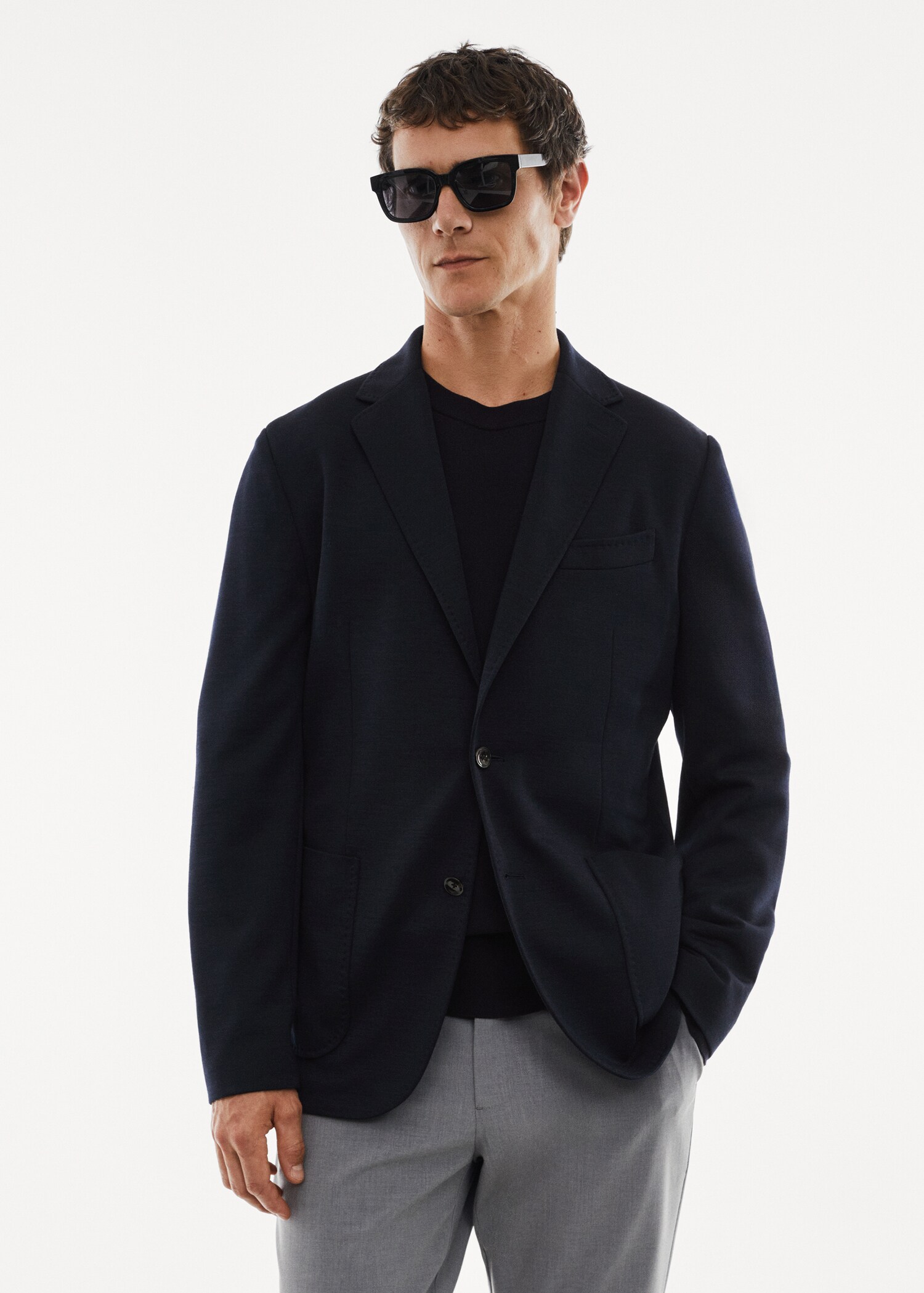 Stretch wool jacket