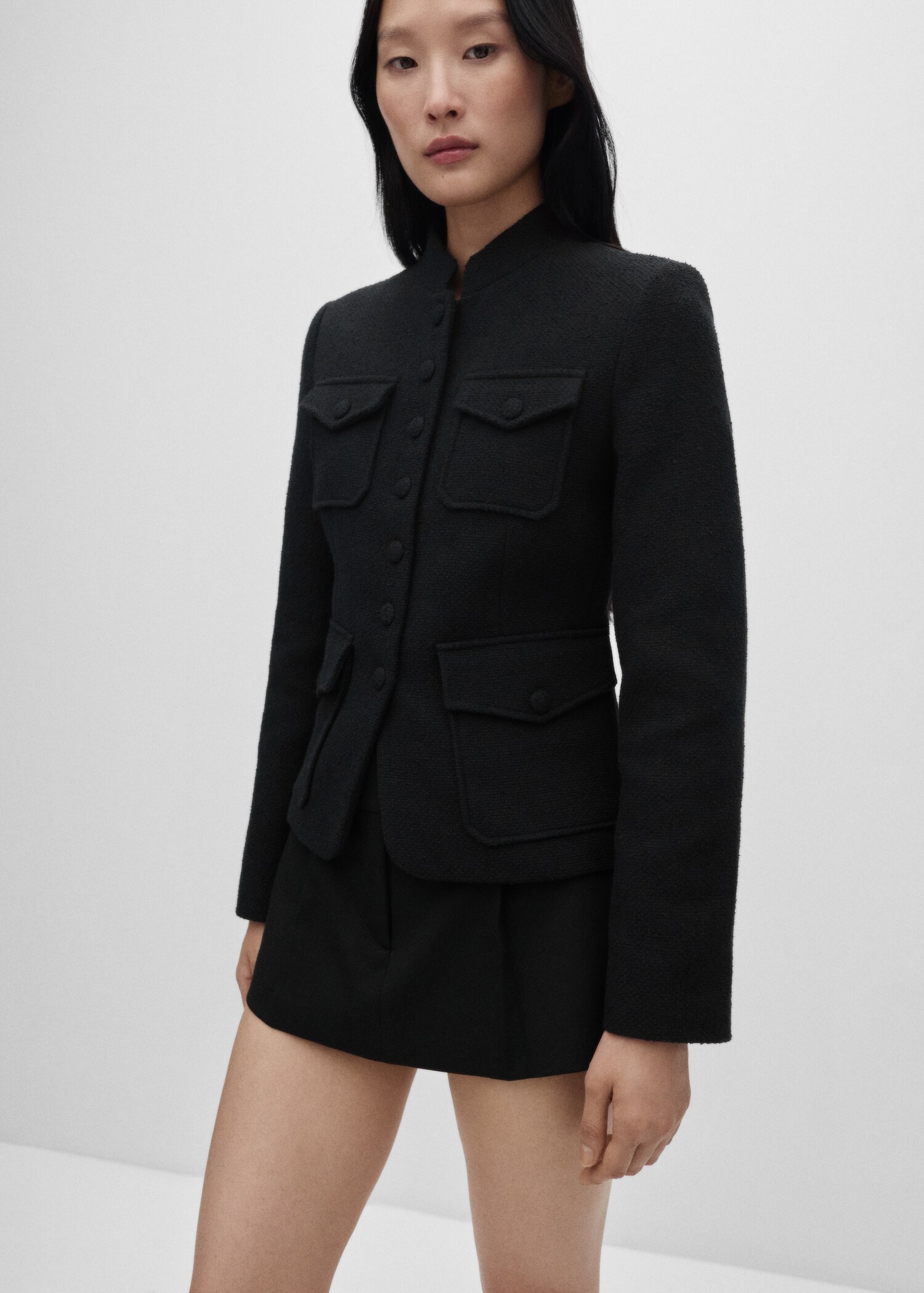 Pocket tweed jacket