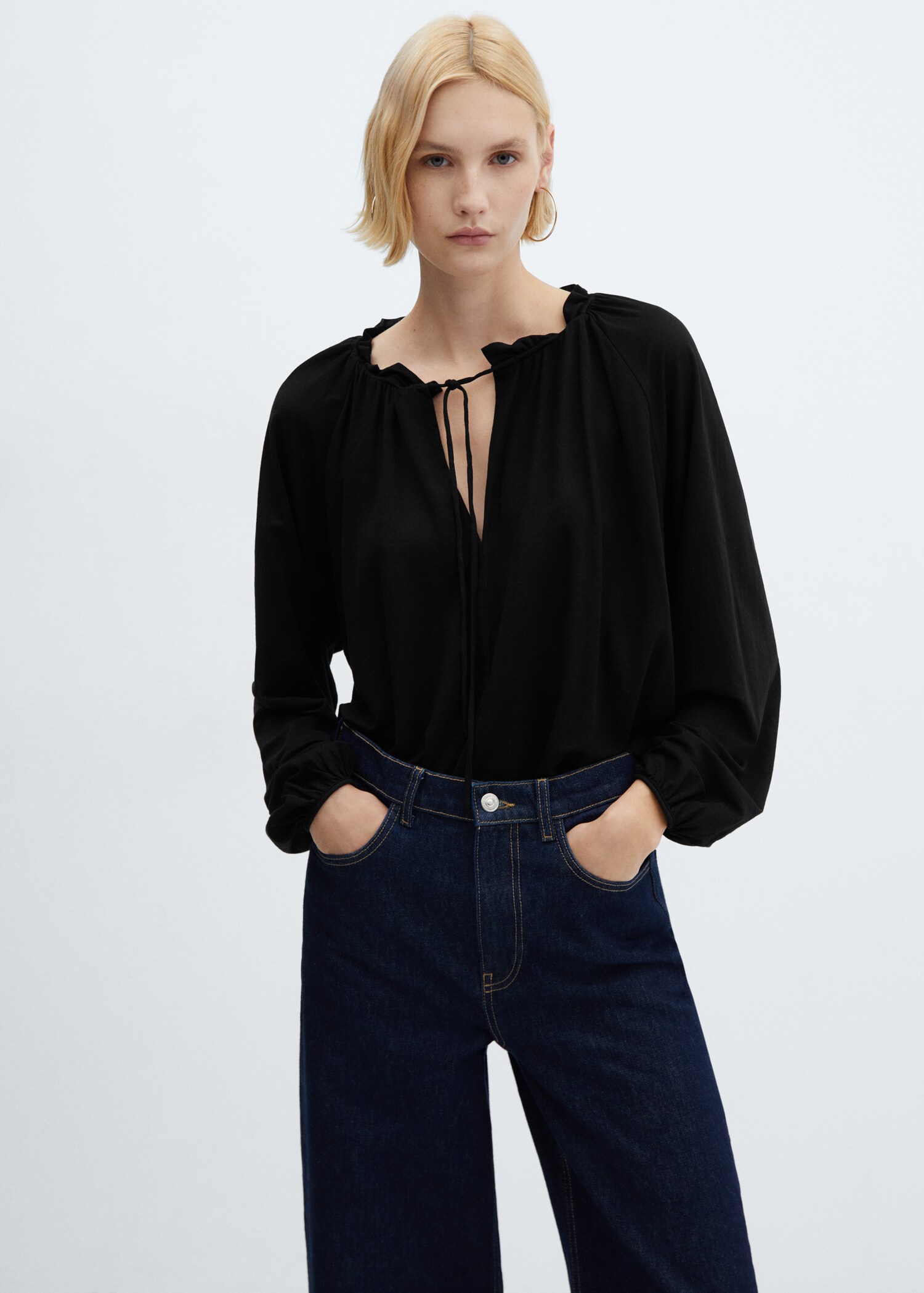 Puffed sleeves blouse