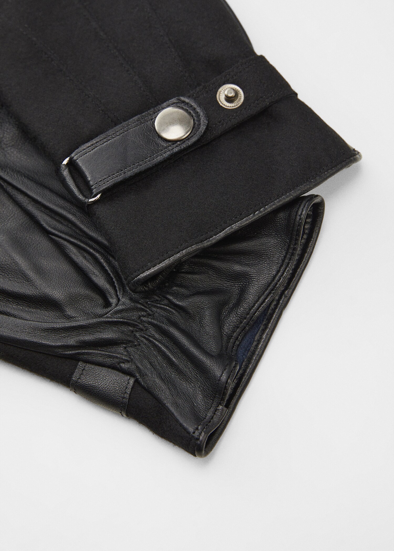 Wool-blend lining leather gloves