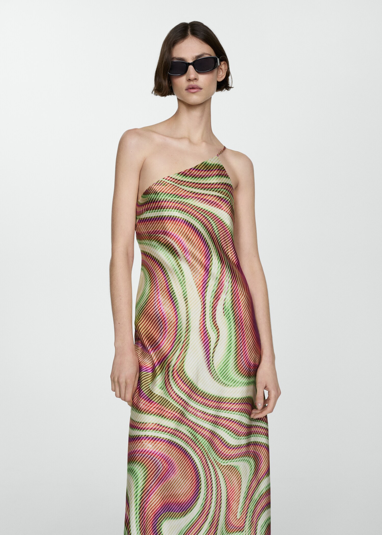 Printed satin dress