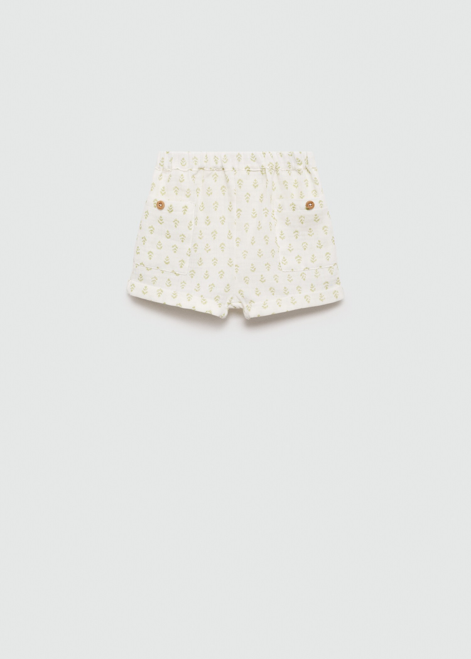 Printed cotton-blend short