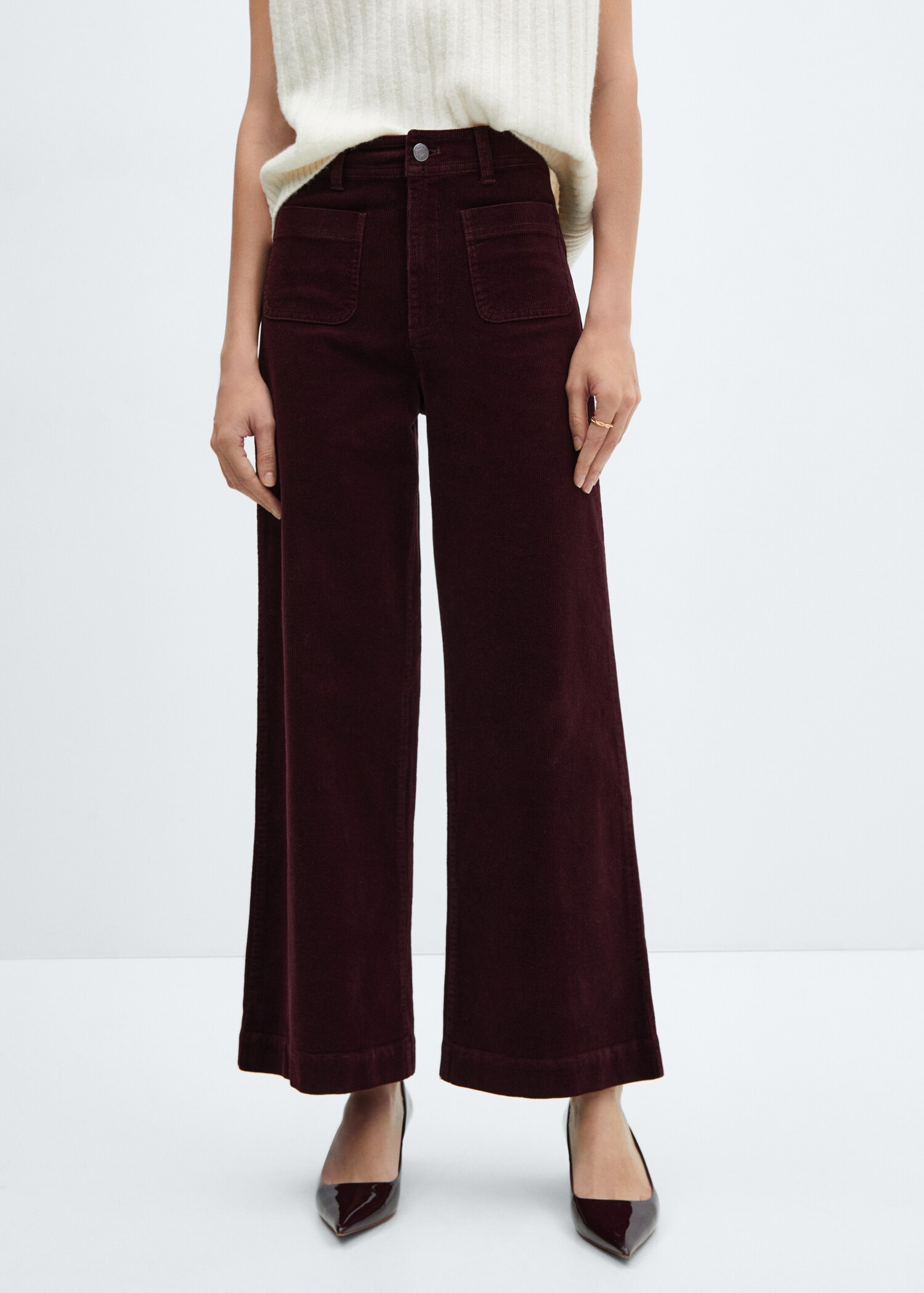 Corduroy culotte pants