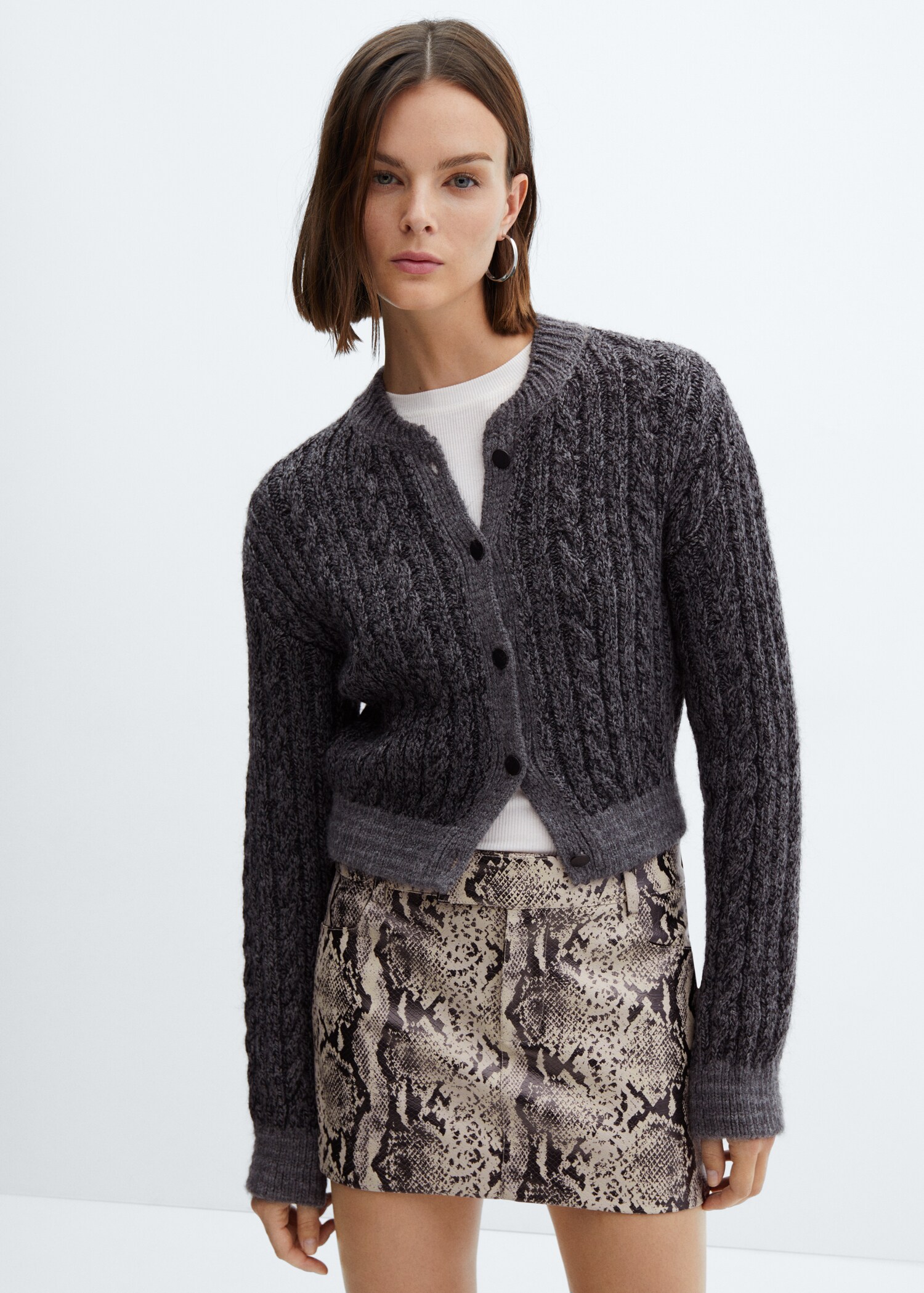 Snake effect mini skirt
