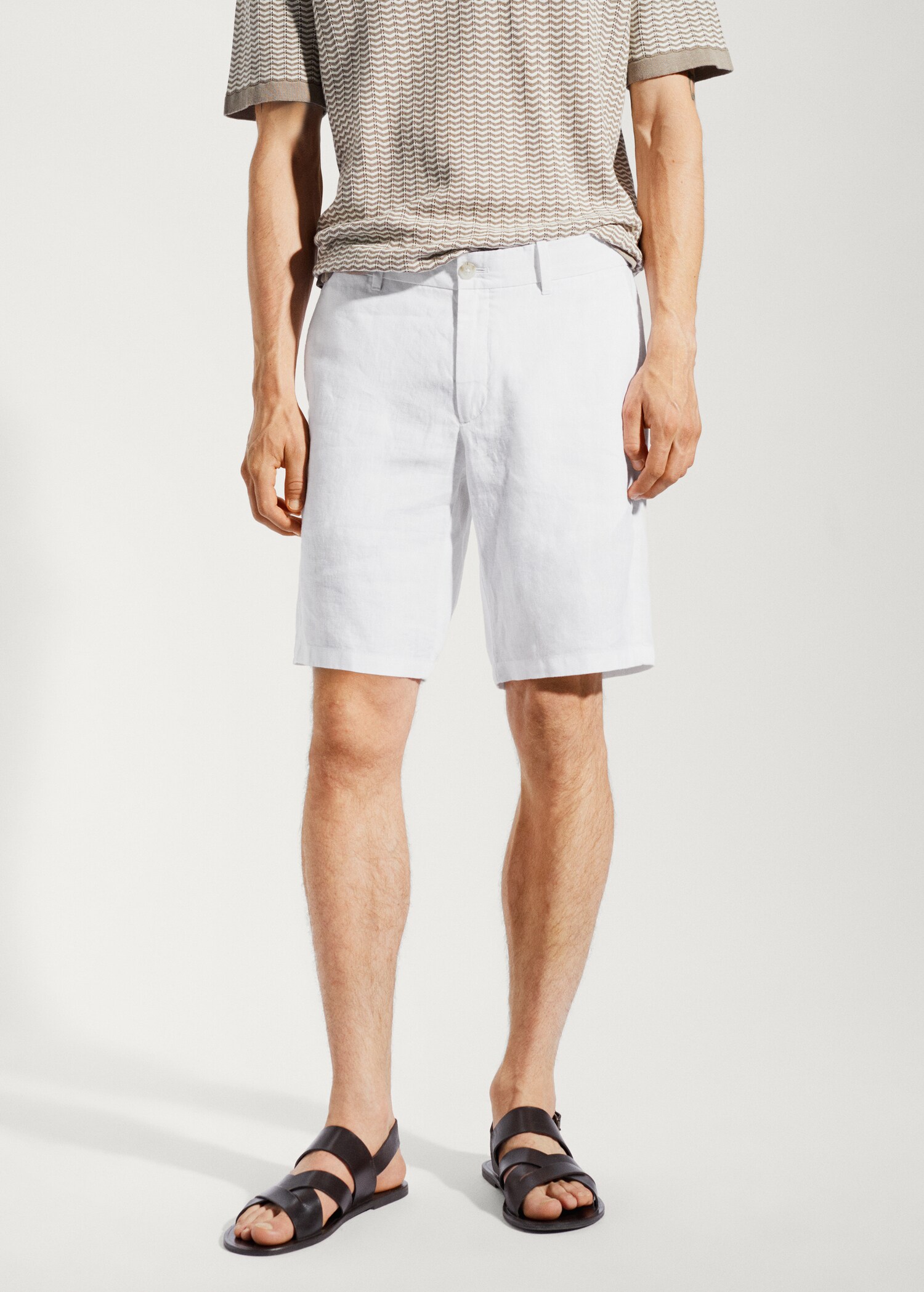 100% linen bermuda shorts