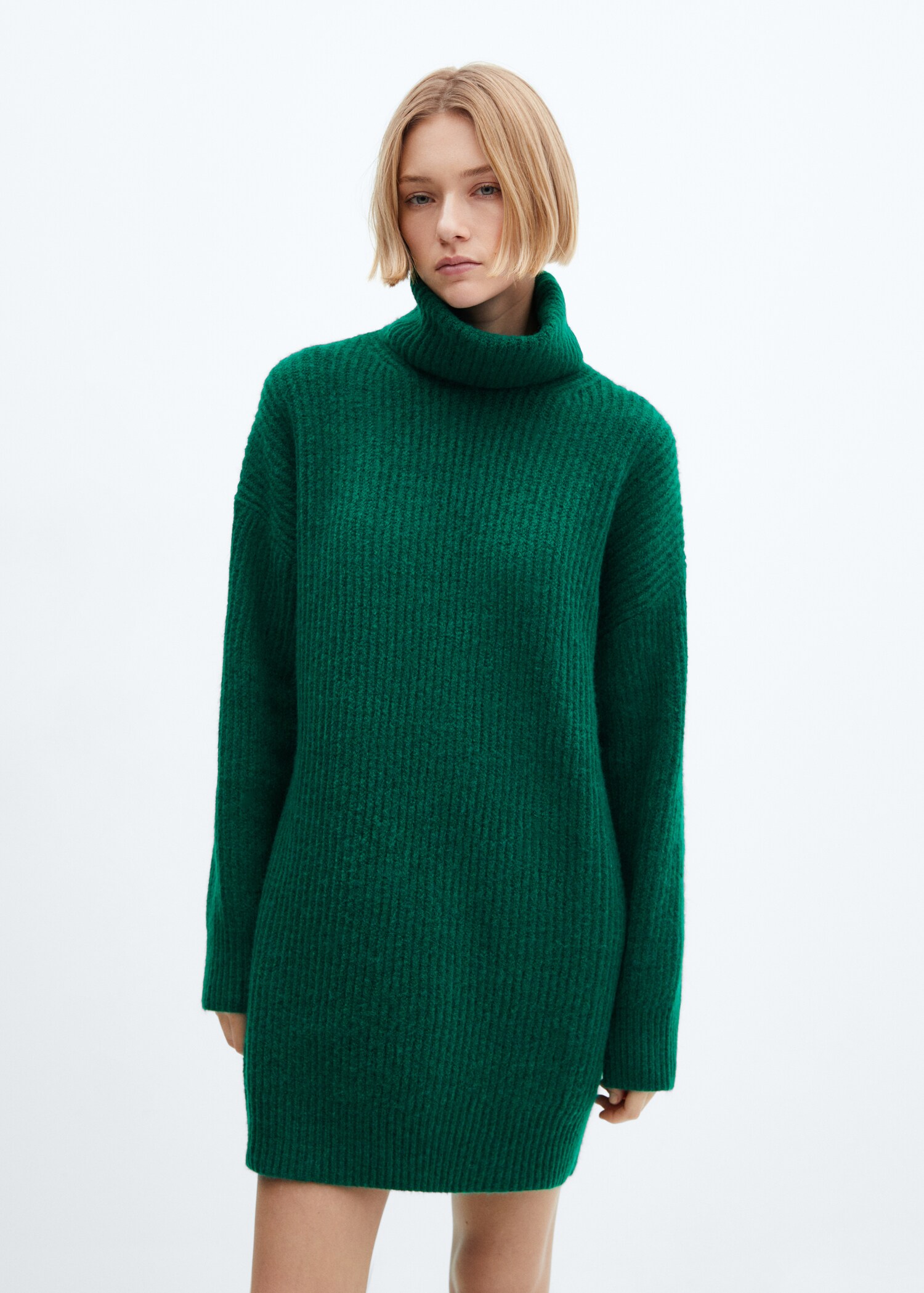 Ribbed turtleneck dress