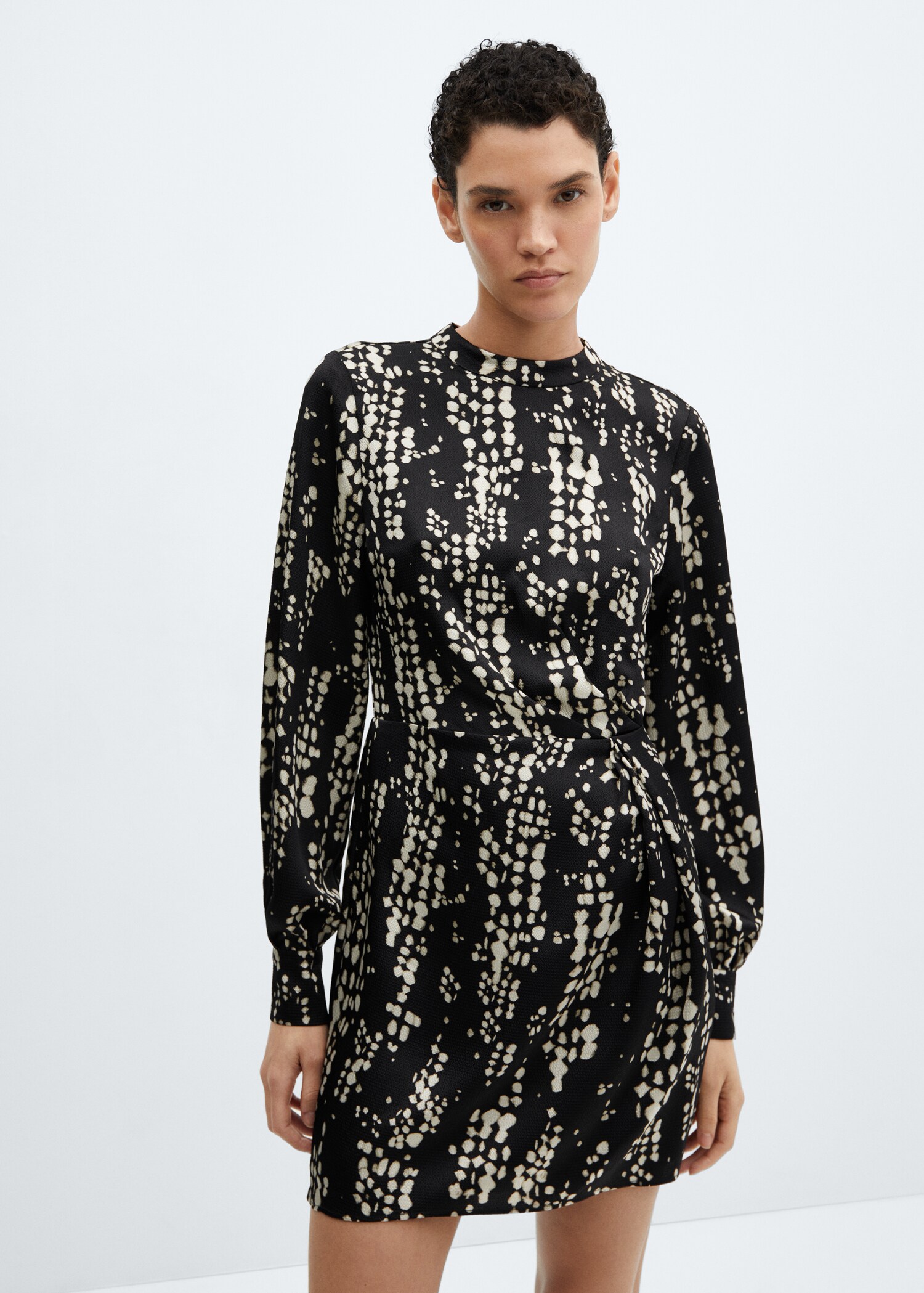 Pleat printed dress