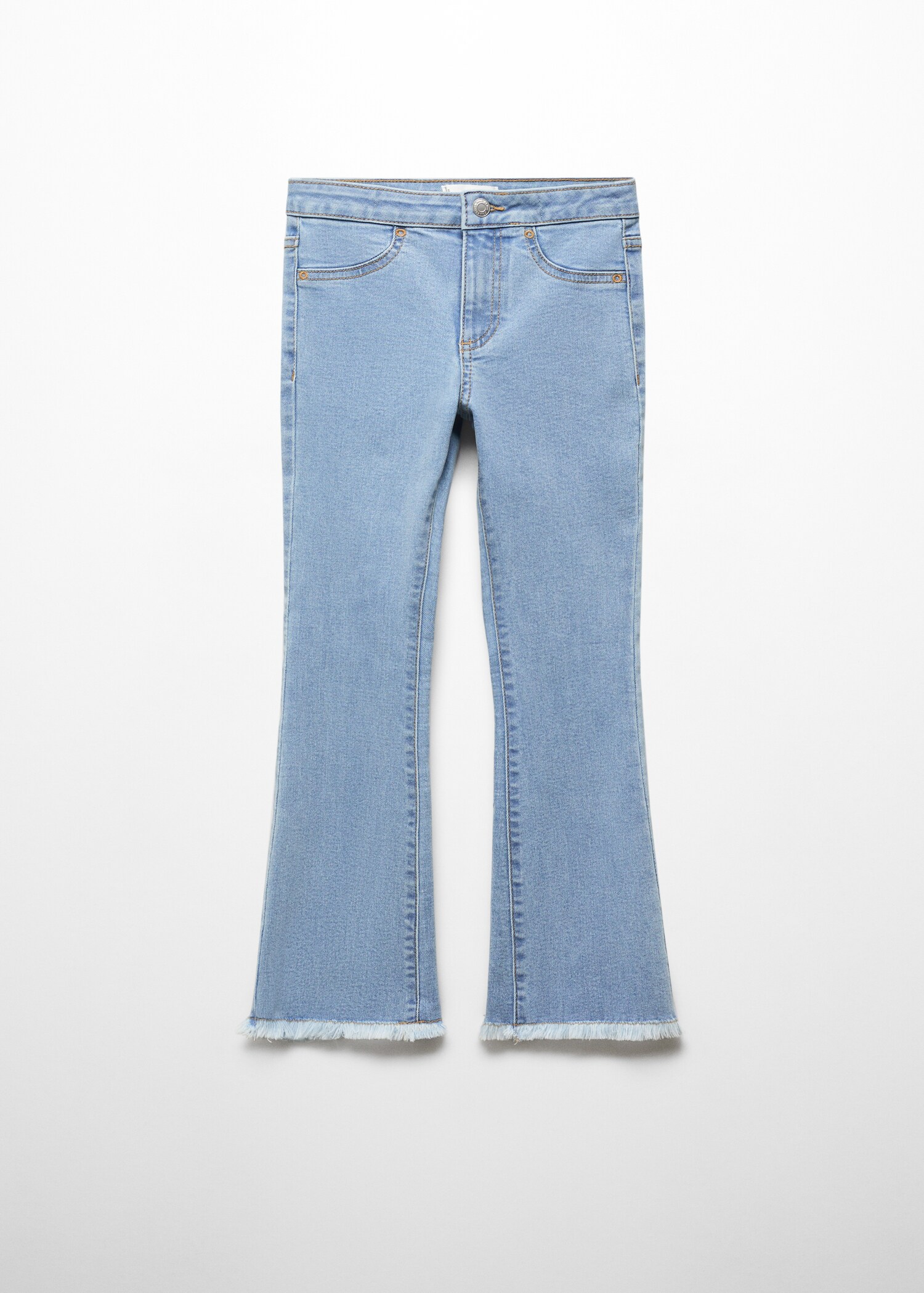 Frayed finish flare jeans