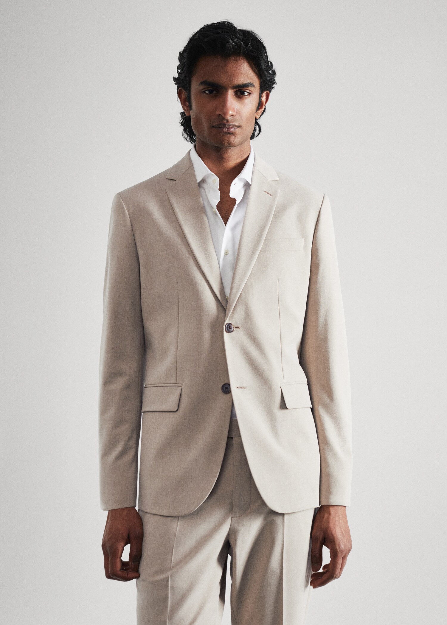 Stretch-fabric slim-fit suit blazer