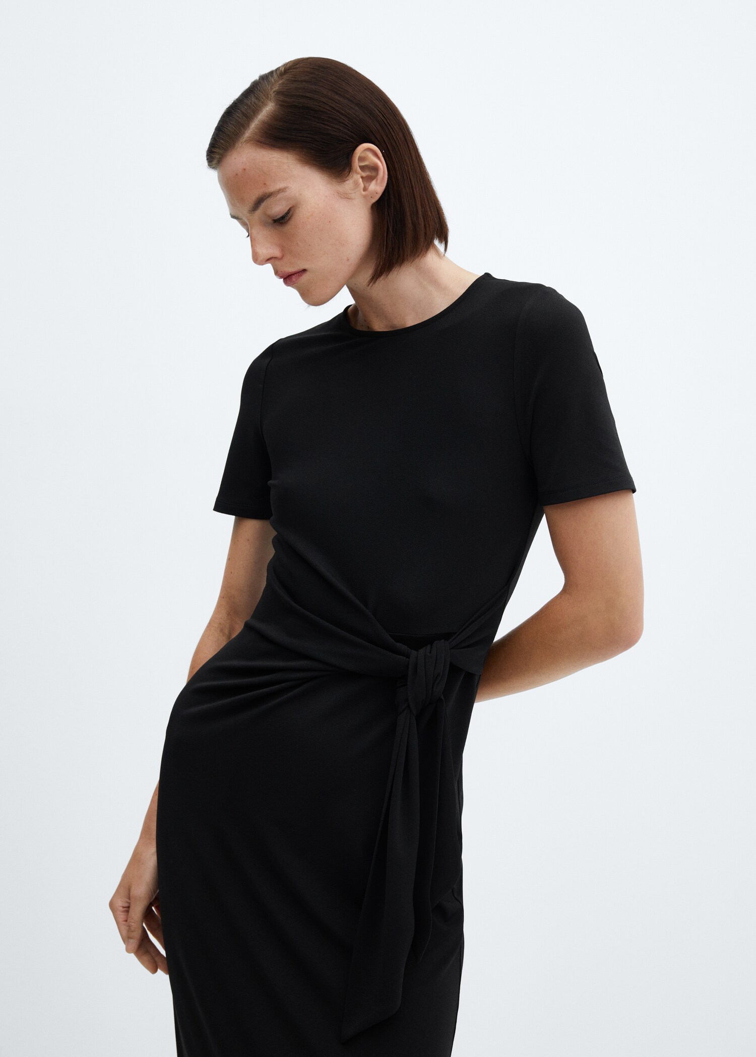 Midi-dress with knot detail