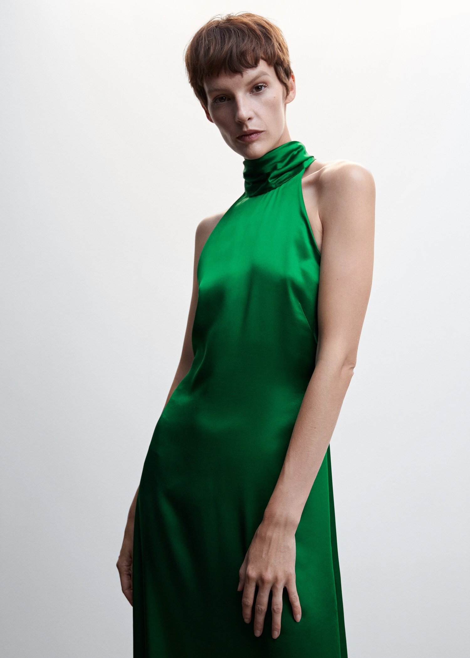 Satin halter dress