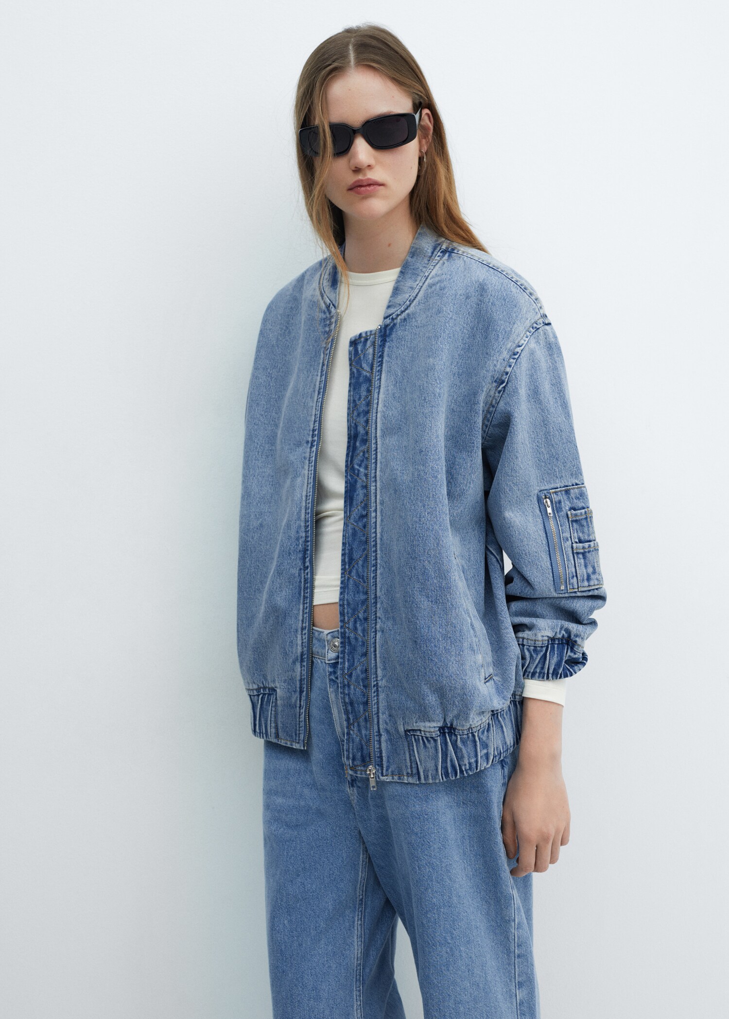 Denim bomber jacket