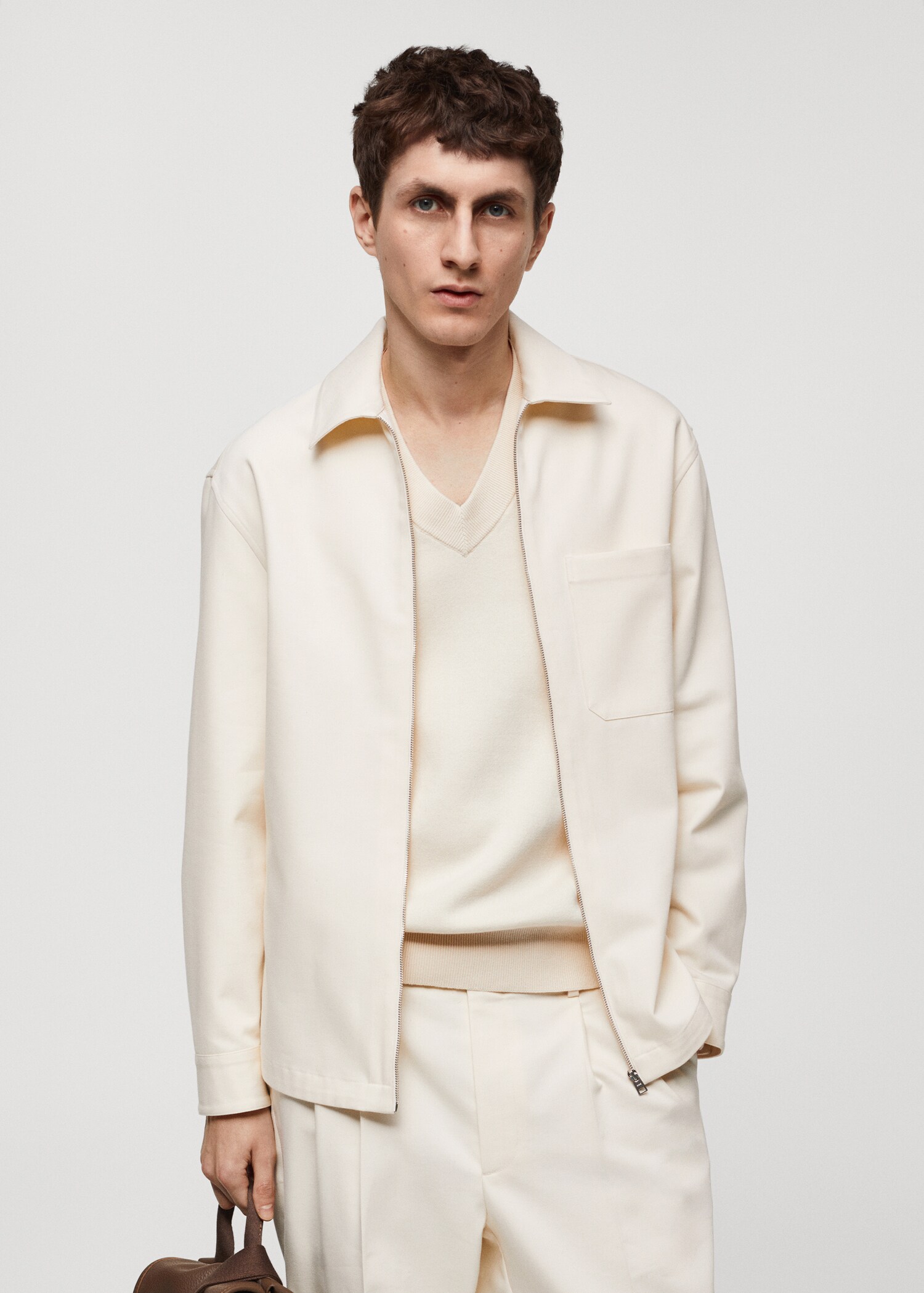 Cotton overshirt with pocket