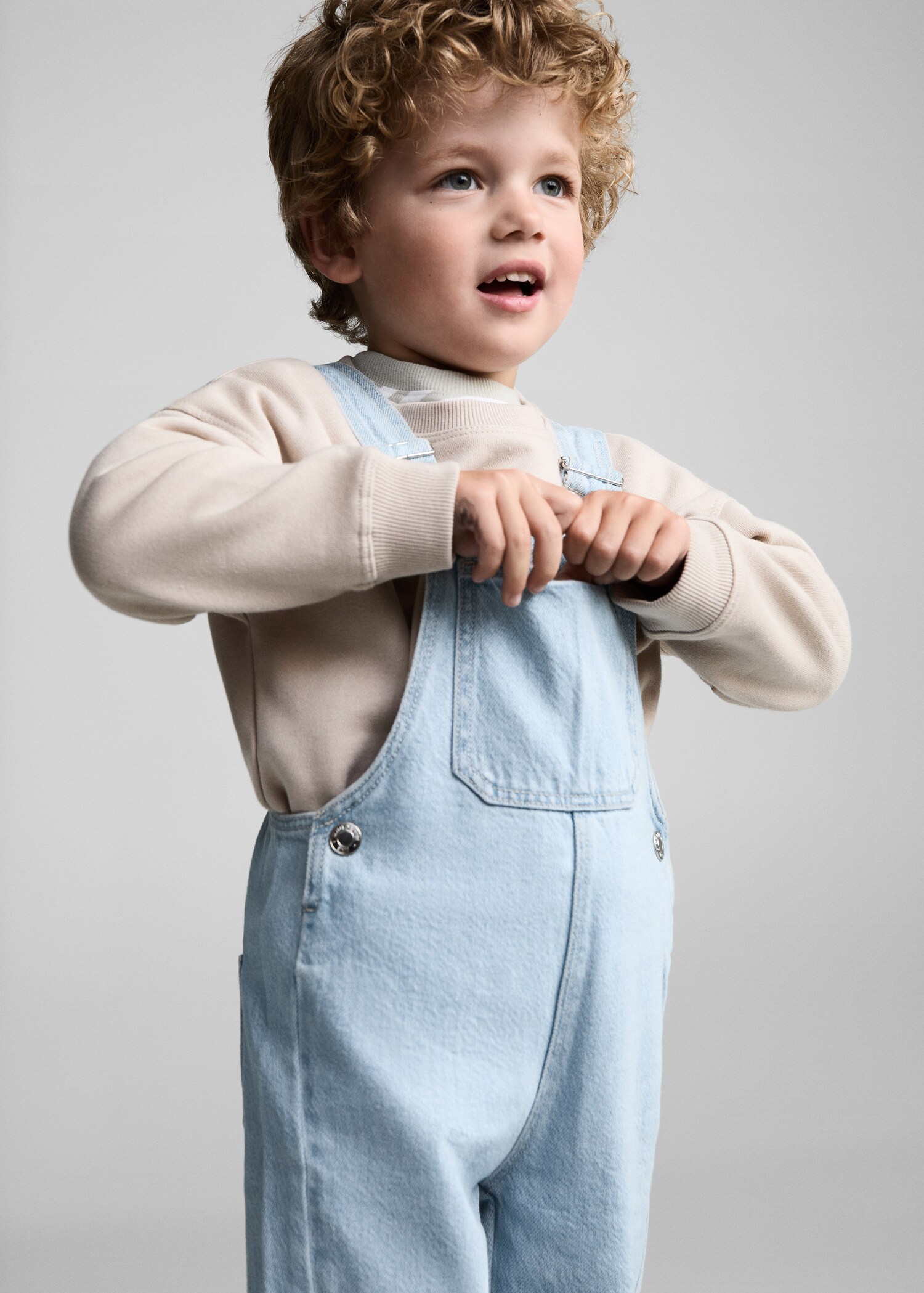 Straight denim dungarees