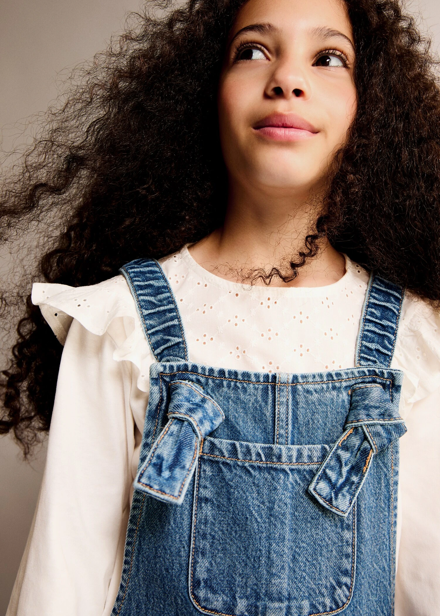 Long denim dungarees