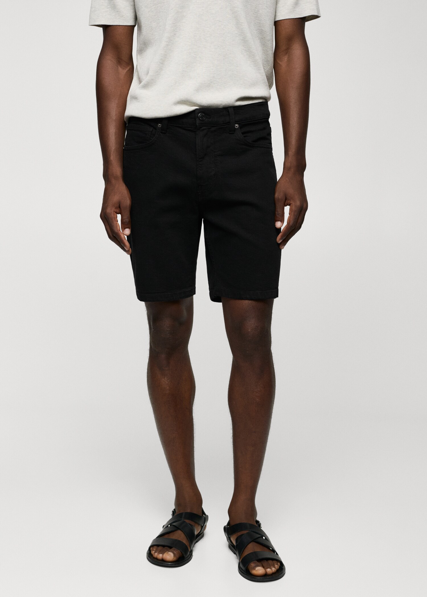 Regular-fit denim bermuda shorts