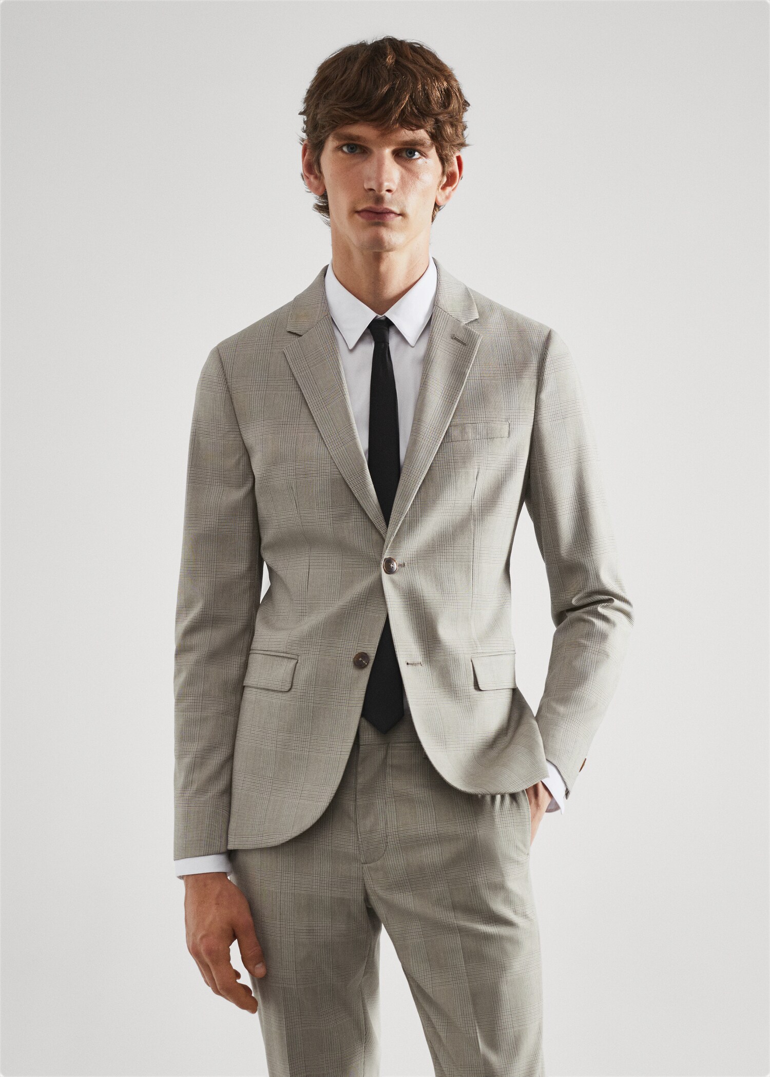 Super slim-fit printed suit jacket