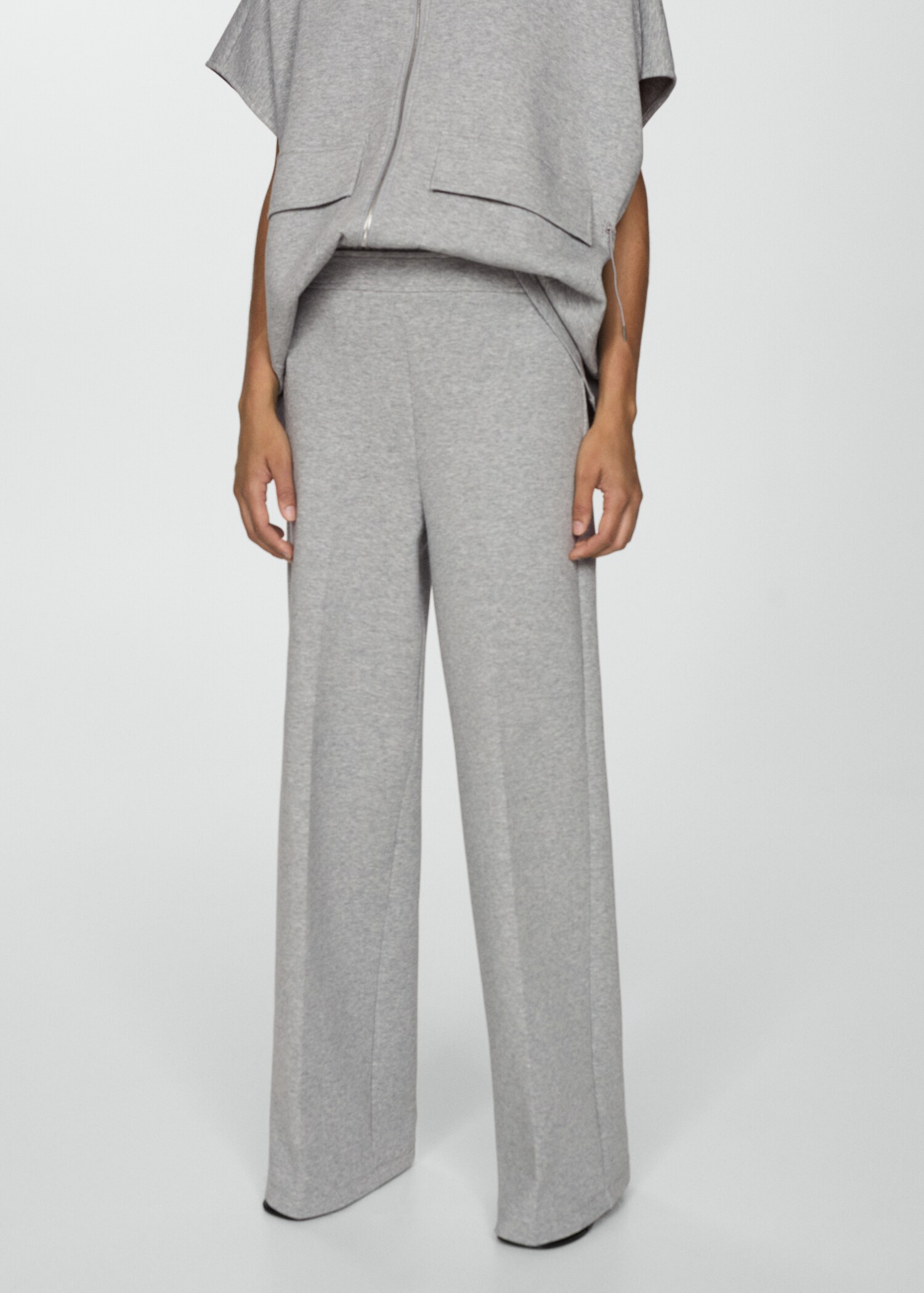 High-rise wide leg pants