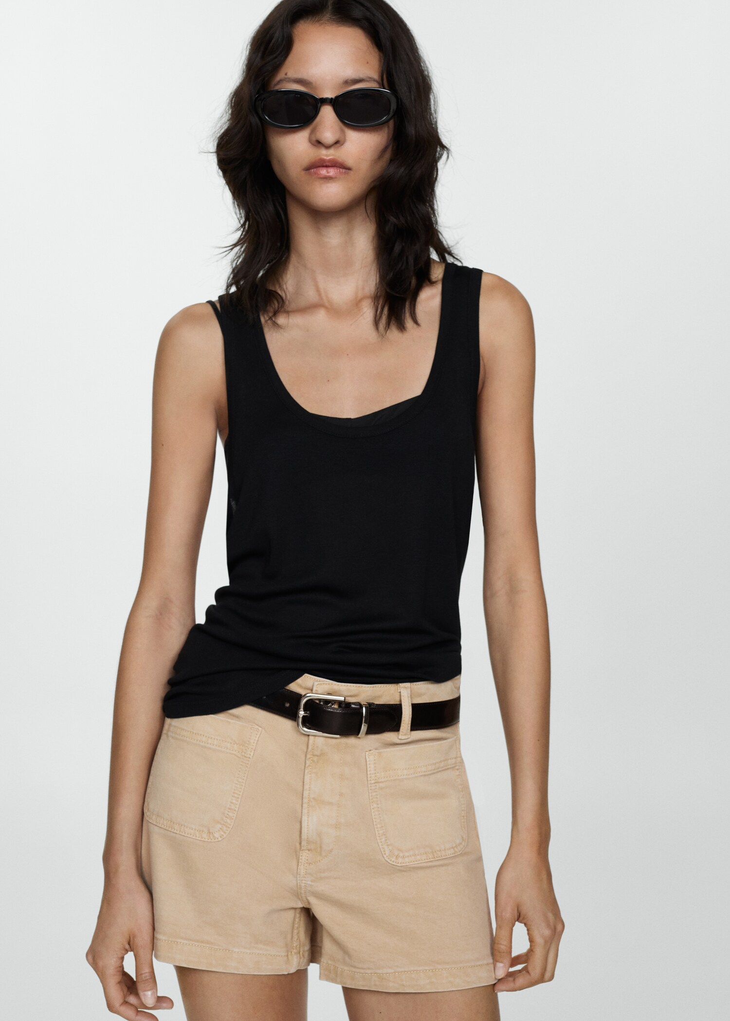 Denim shorts with pockets