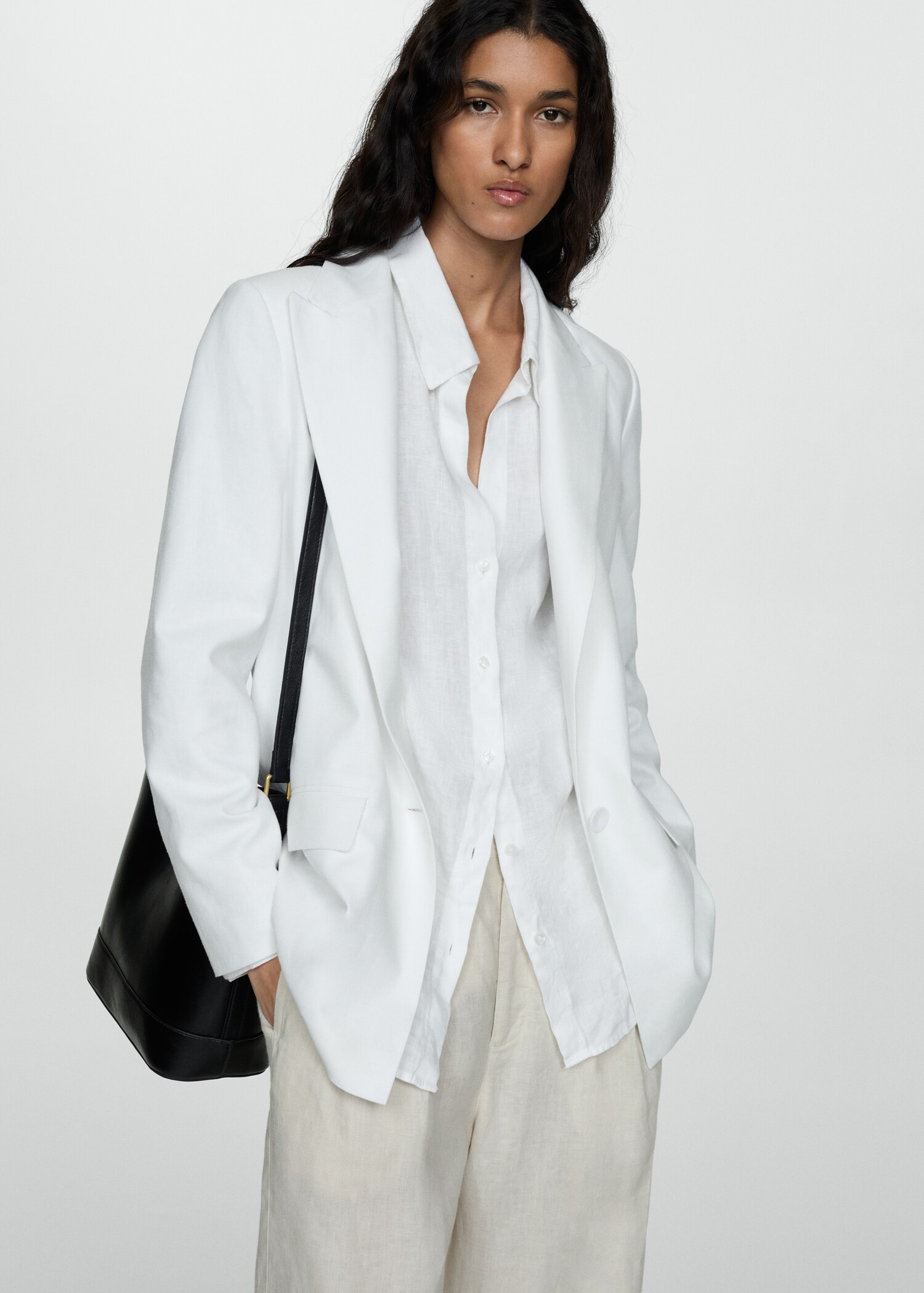 Straight-fit linen jacket