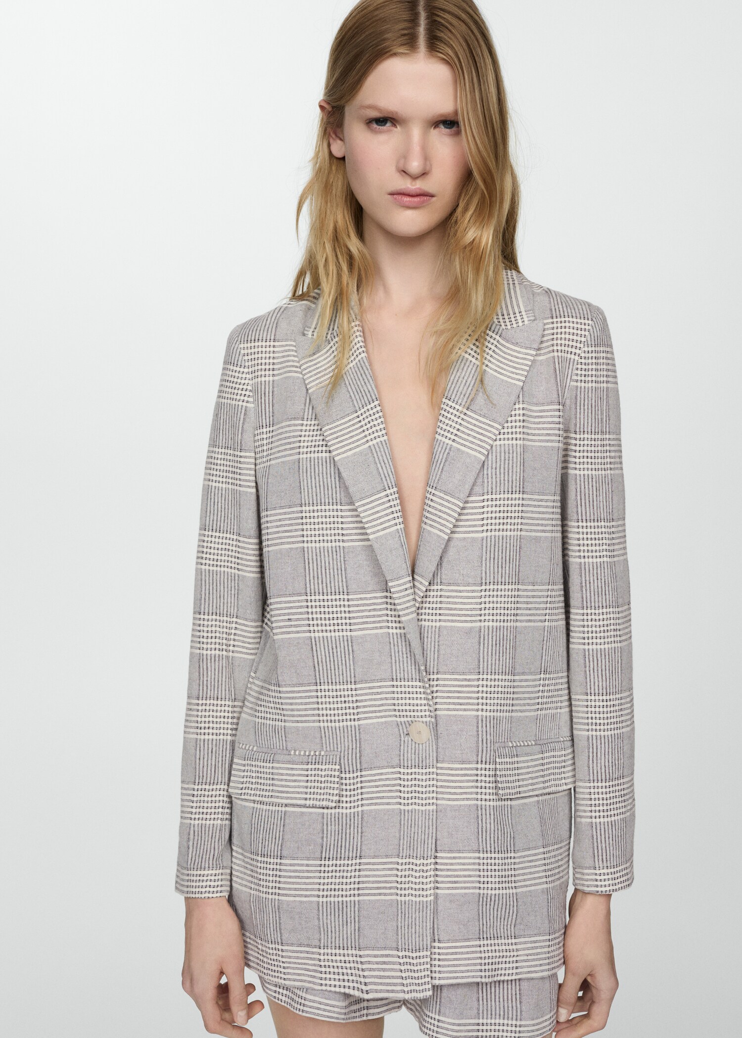 Check-print jacket