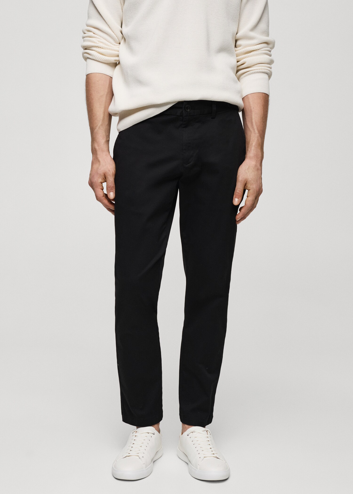 Cotton tapered crop pants