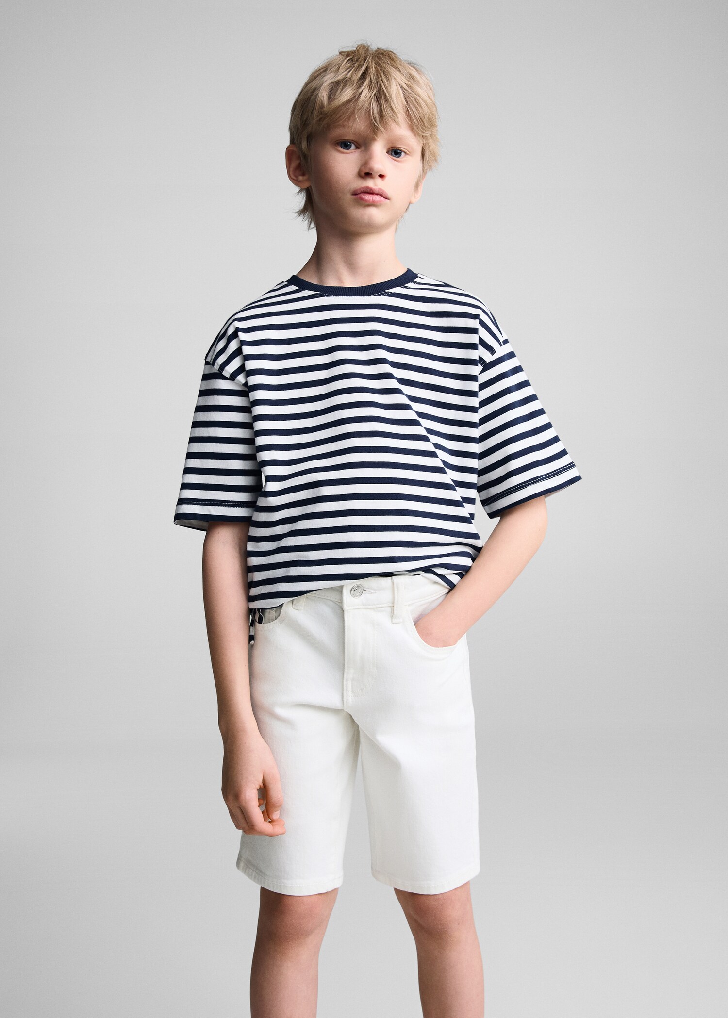 Slim-fit denim bermuda shorts