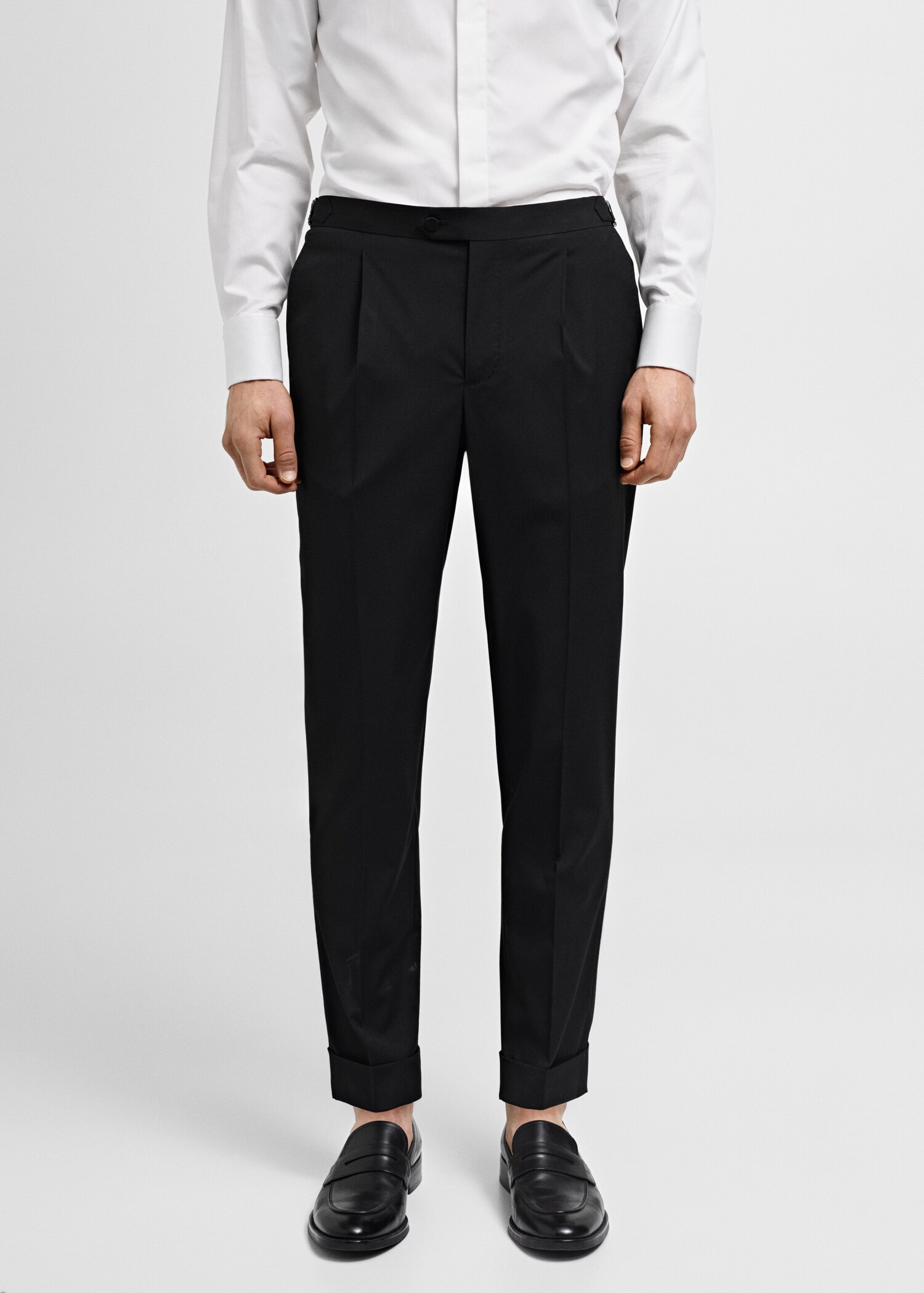 Slim-fit stretch suit pants