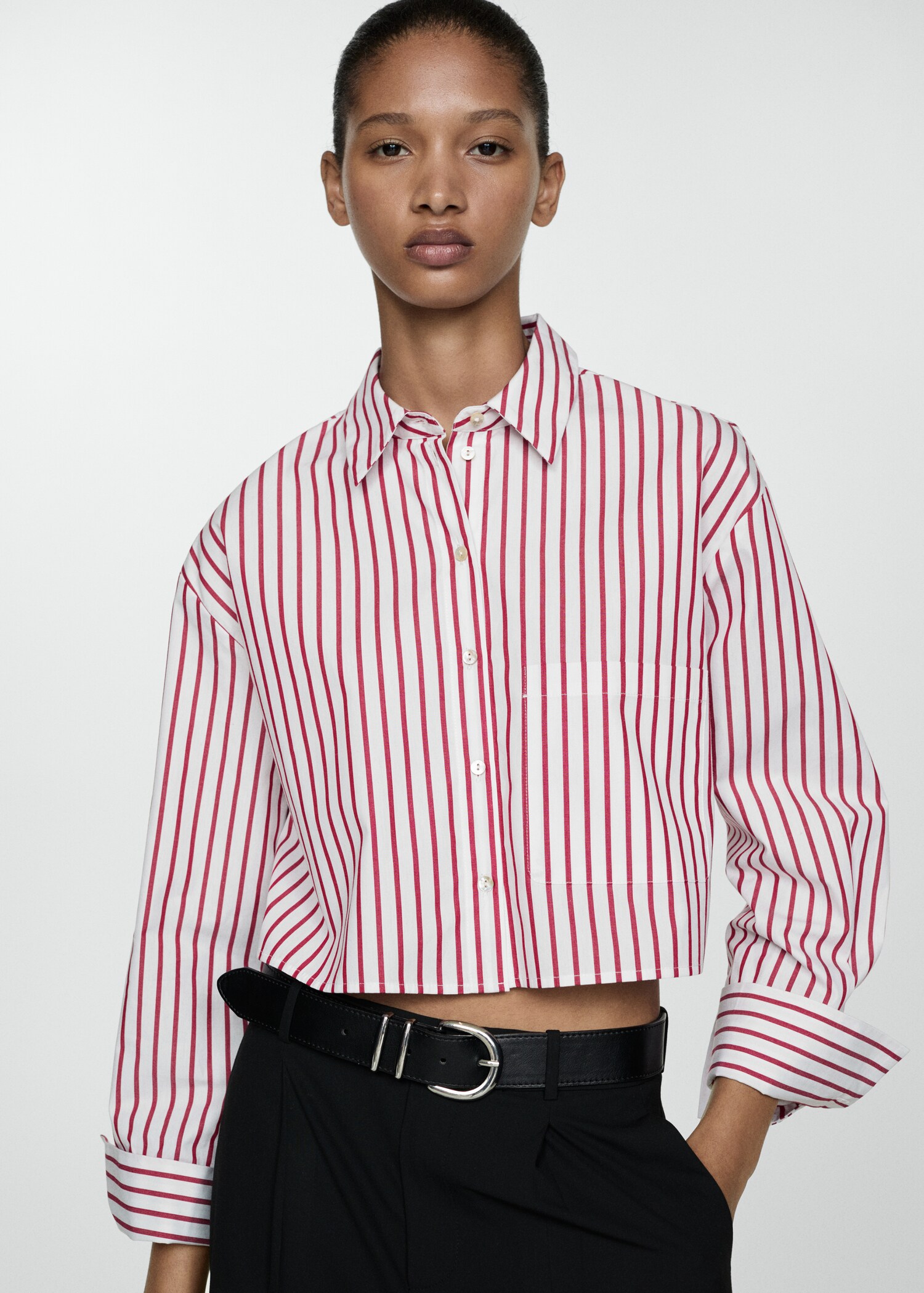 Striped cropped shirt