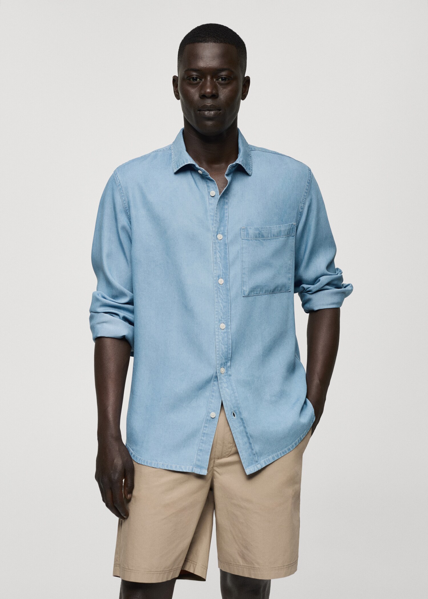 Regular-fit 100% Tencel shirt