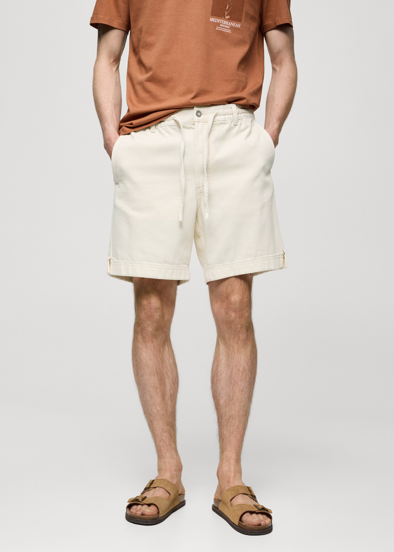 100% cotton bermuda shorts with drawstring