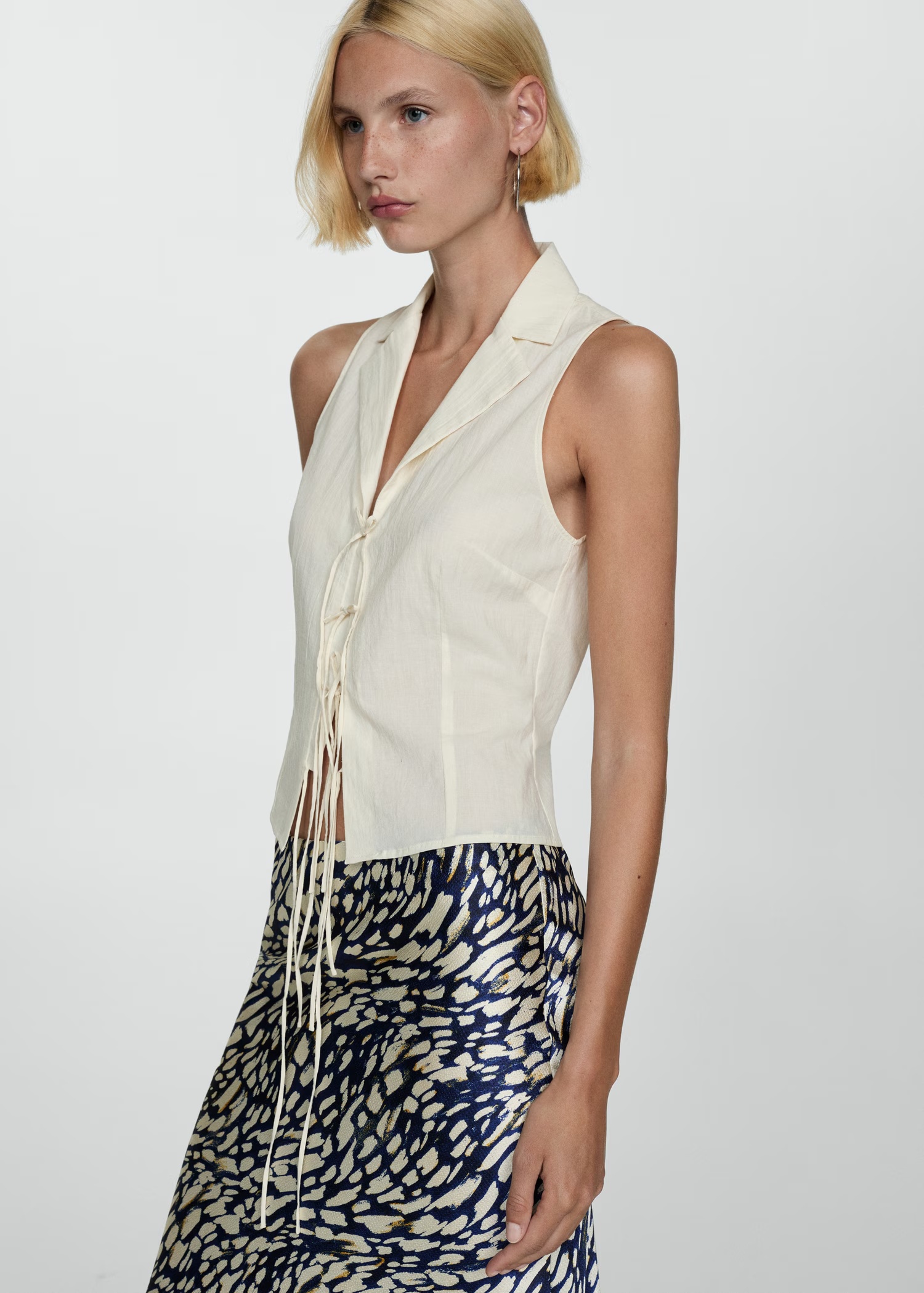 Printed satin skirt