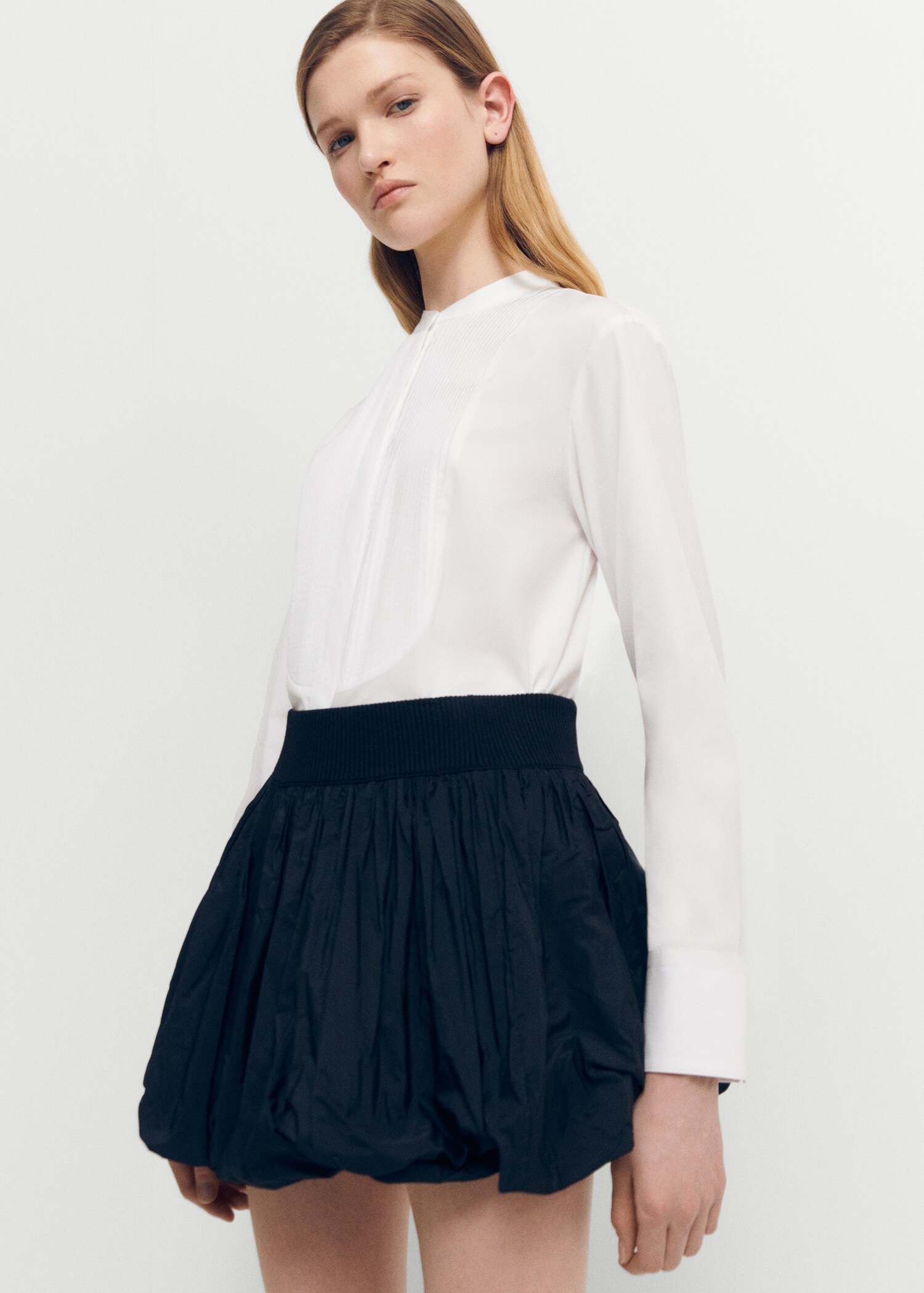 Pleated panel shirt