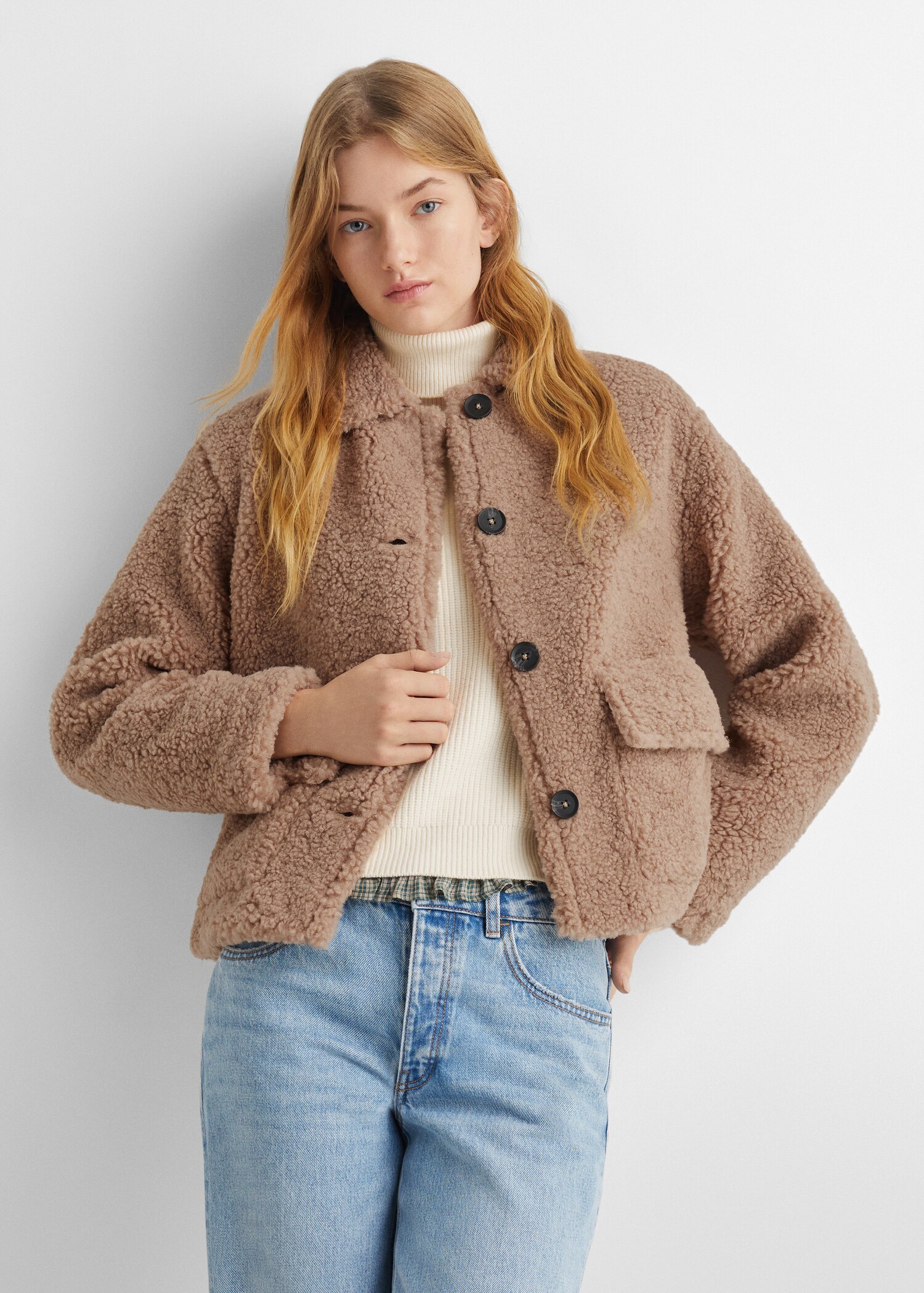 Shearling-effect coat
