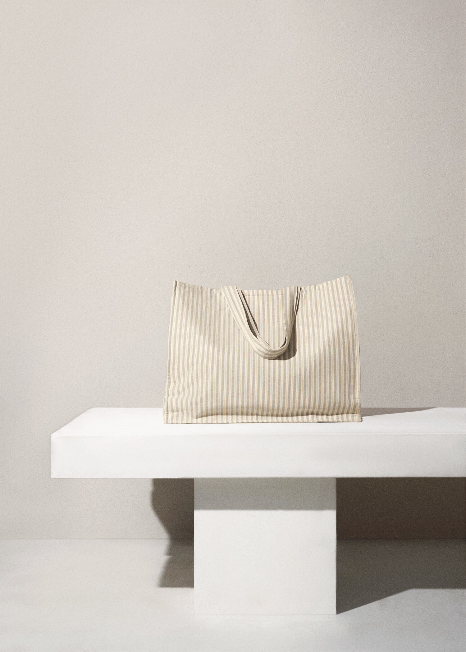 Striped cotton tote bag