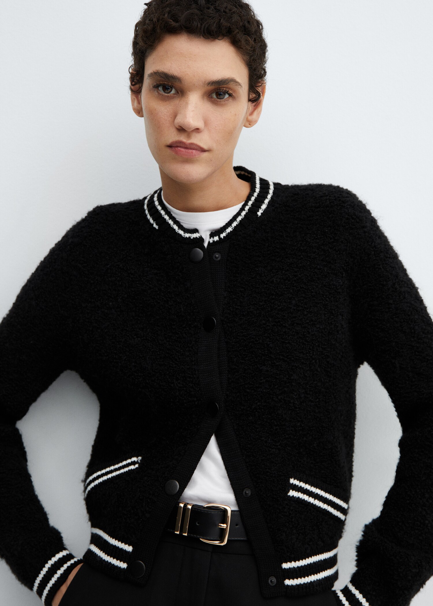 Knitted bomber jacket